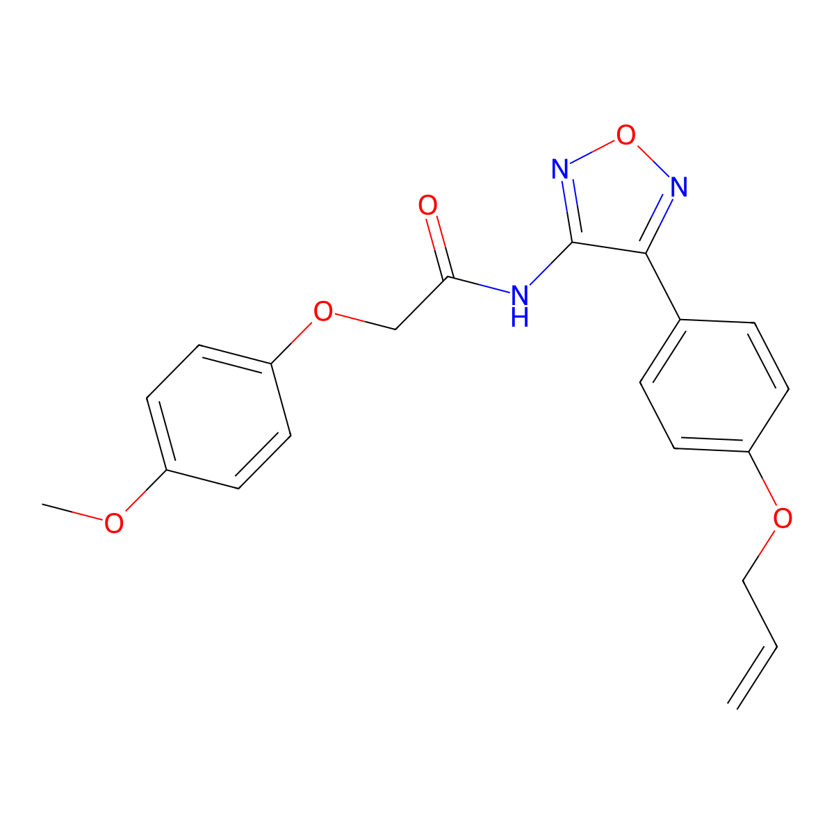 2-(4-methoxyphenoxy)-N-{4-[4-(prop-2-en-1-yloxy)phenyl]-1,2,5-oxadiazol-3-yl}acetamide molecular structure, CAS 1010893-45-4