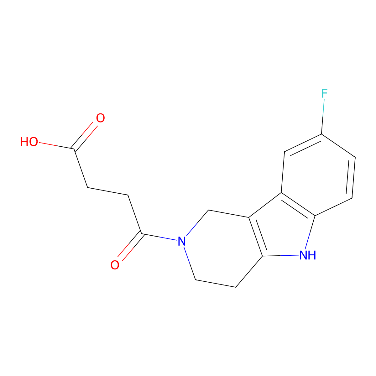 4-(8-fluoro-1,3,4,5-tetrahydro-2H-pyrido[4,3-b]indol-2-yl)-4-oxobutanoic acid molecular structure, CAS 1010893-54-5