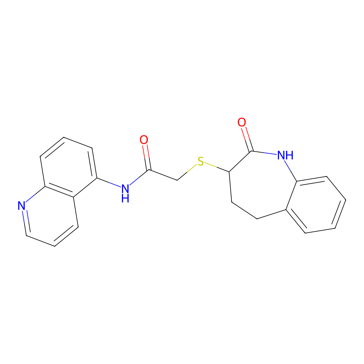 2-[(2-hydroxy-4,5-dihydro-3H-1-benzazepin-3-yl)sulfanyl]-N-(quinolin-5-yl)acetamide molecular structure, CAS 1010893-58-9
