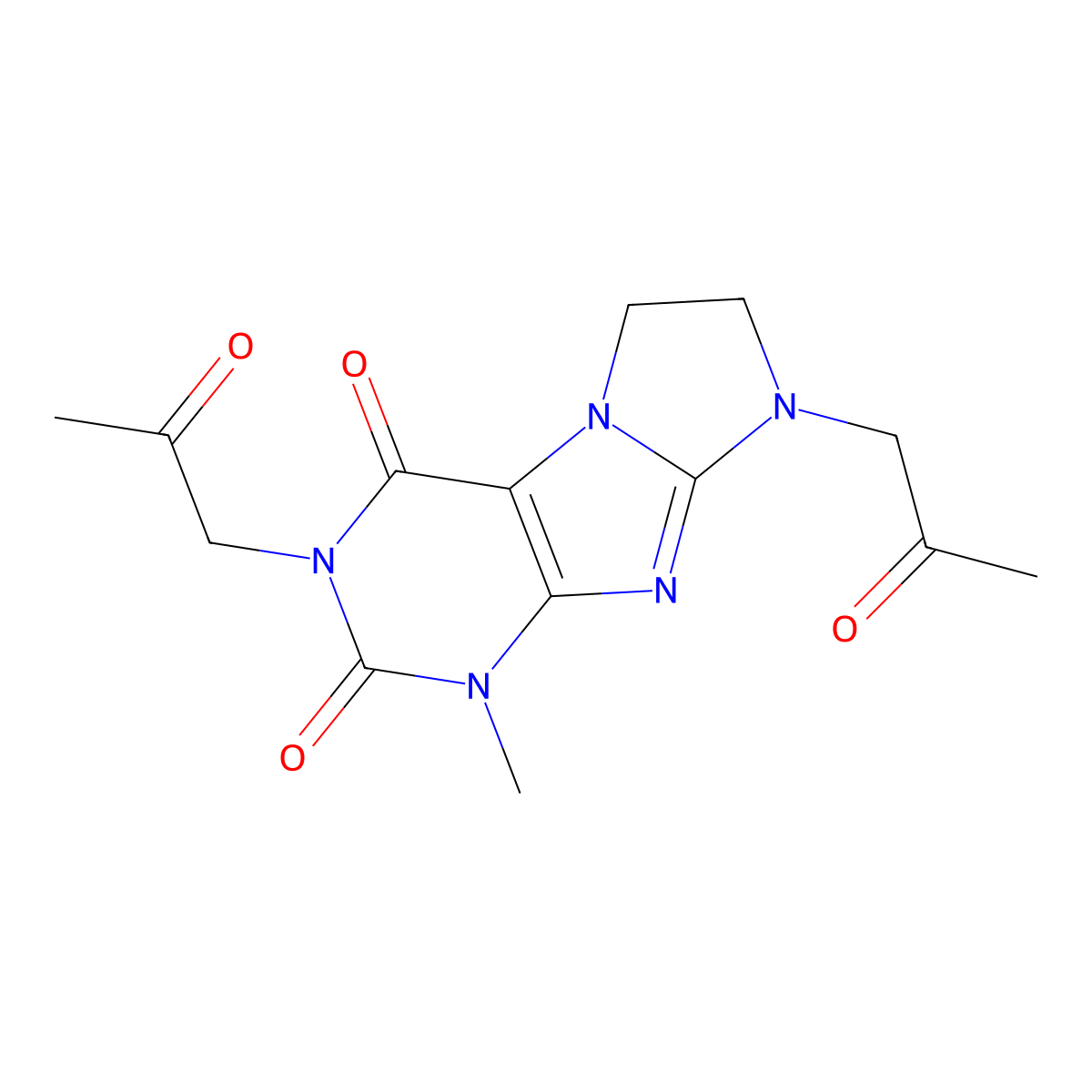 1-methyl-3,8-bis(2-oxopropyl)-7,8-dihydro-1H-imidazo[2,1-f]purine-2,4(3H,6H)-dione molecular structure, CAS 1010893-63-6