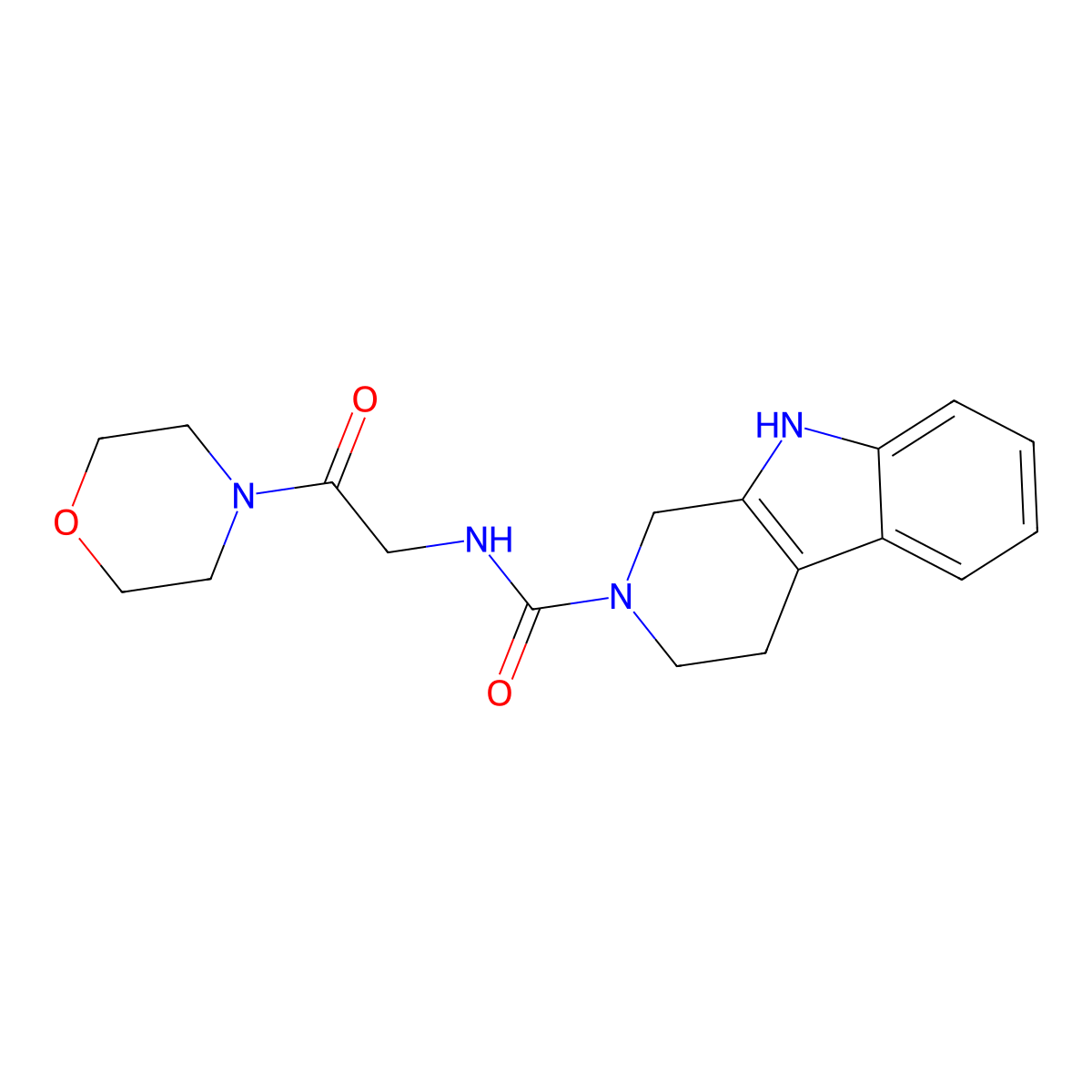 N-[2-(morpholin-4-yl)-2-oxoethyl]-1,3,4,9-tetrahydro-2H-beta-carboline-2-carboxamide molecular structure, CAS 1010893-75-0