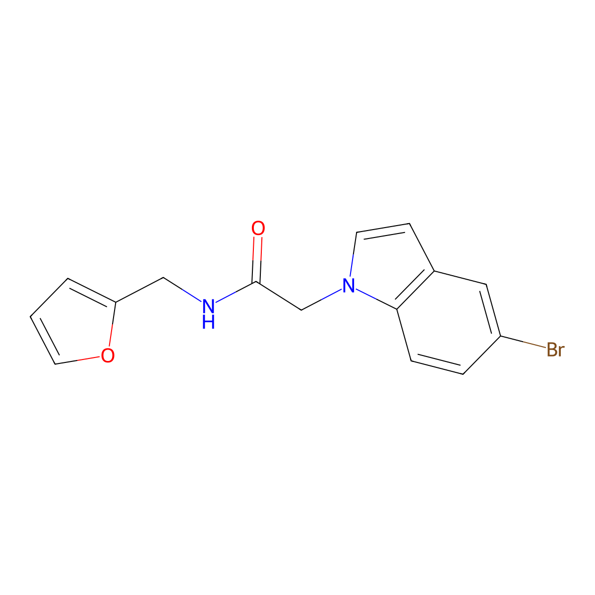 2-(5-bromo-1H-indol-1-yl)-N-(2-furylmethyl)acetamide molecular structure, CAS 1010893-81-8