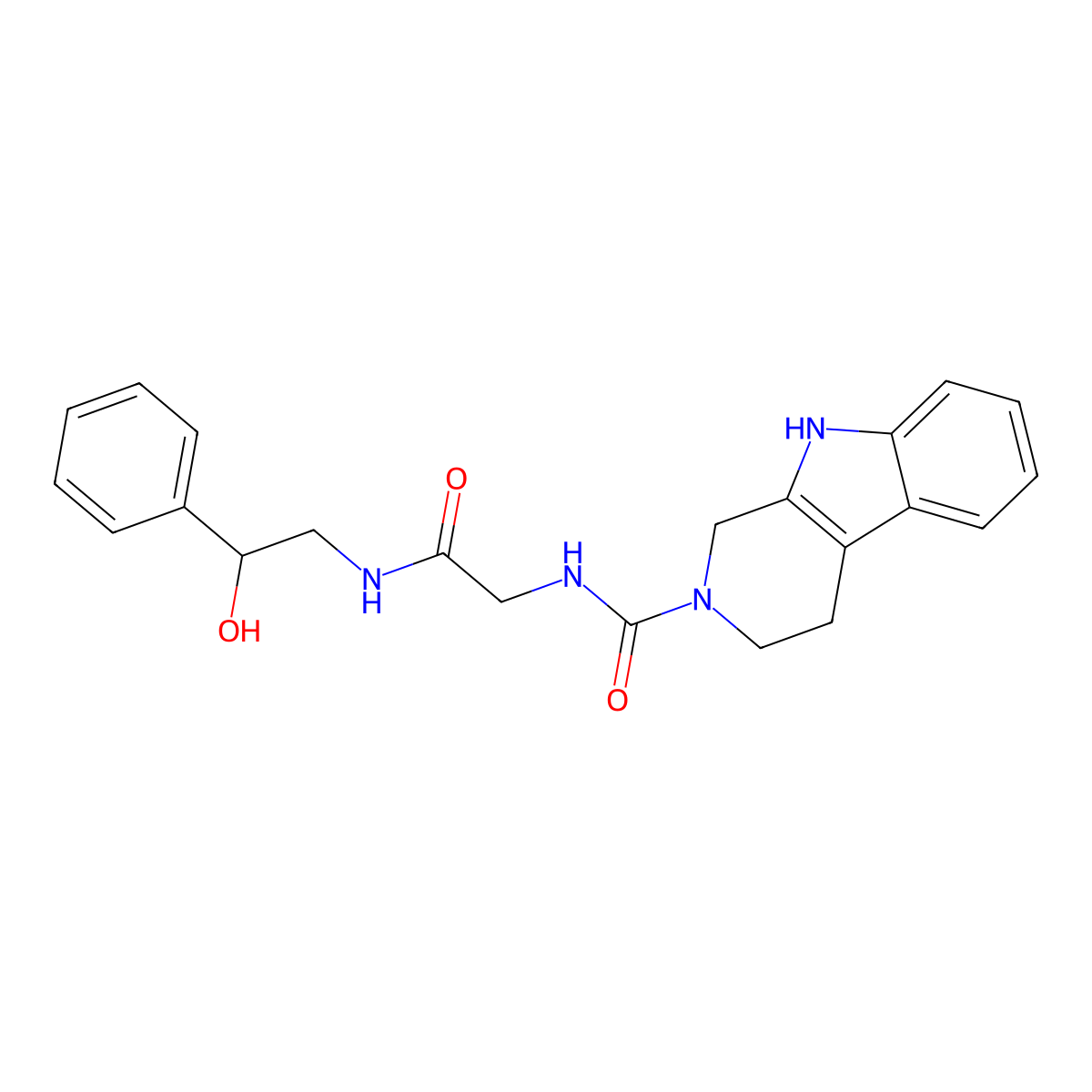 N-{2-[(2-hydroxy-2-phenylethyl)amino]-2-oxoethyl}-1,3,4,9-tetrahydro-2H-beta-carboline-2-carboxamide molecular structure, CAS 1010893-82-9