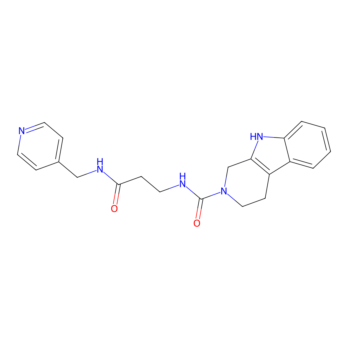 N-{3-oxo-3-[(pyridin-4-ylmethyl)amino]propyl}-1,3,4,9-tetrahydro-2H-beta-carboline-2-carboxamide molecular structure, CAS 1010893-86-3