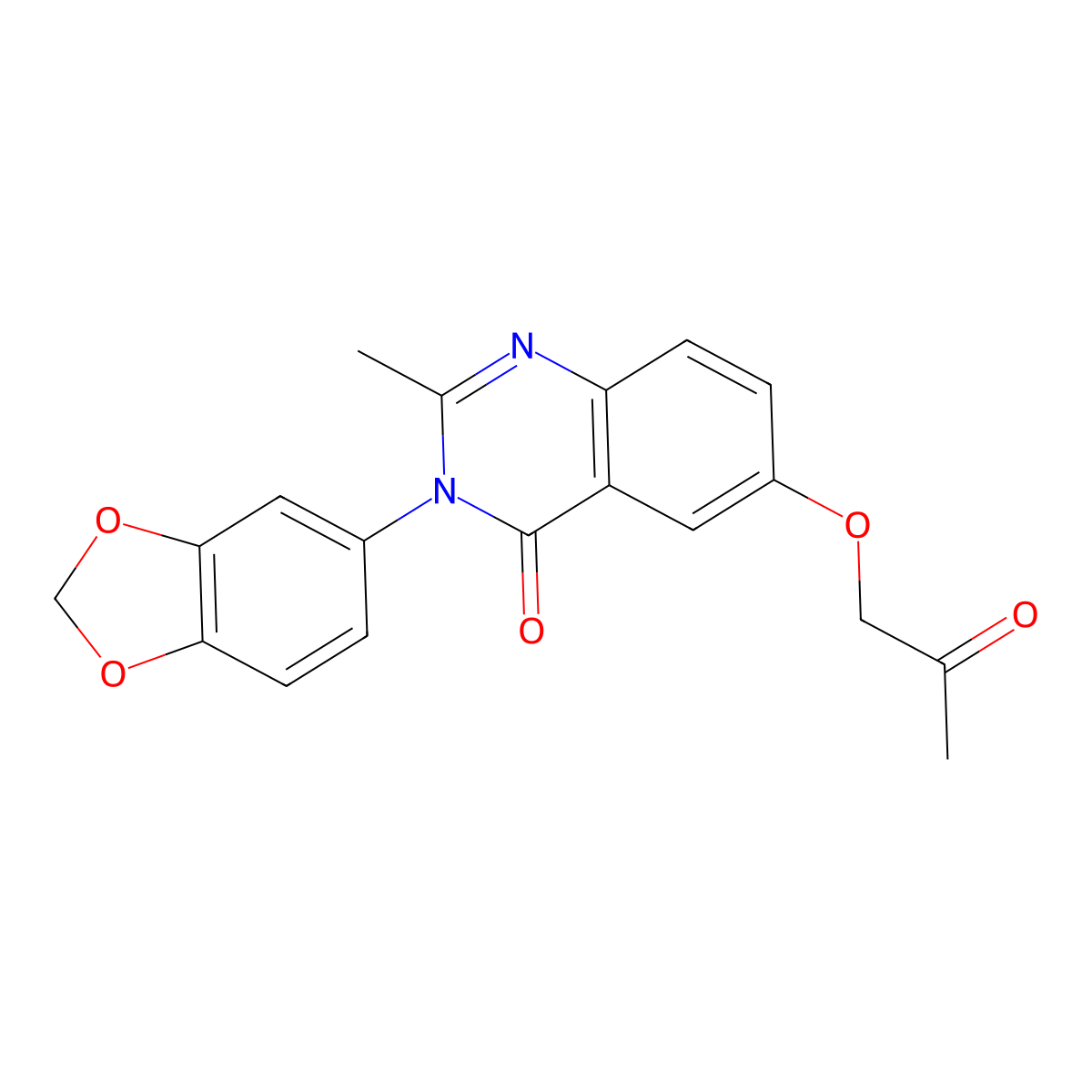 3-(1,3-benzodioxol-5-yl)-2-methyl-6-(2-oxopropoxy)quinazolin-4(3H)-one molecular structure, CAS 1010894-02-6