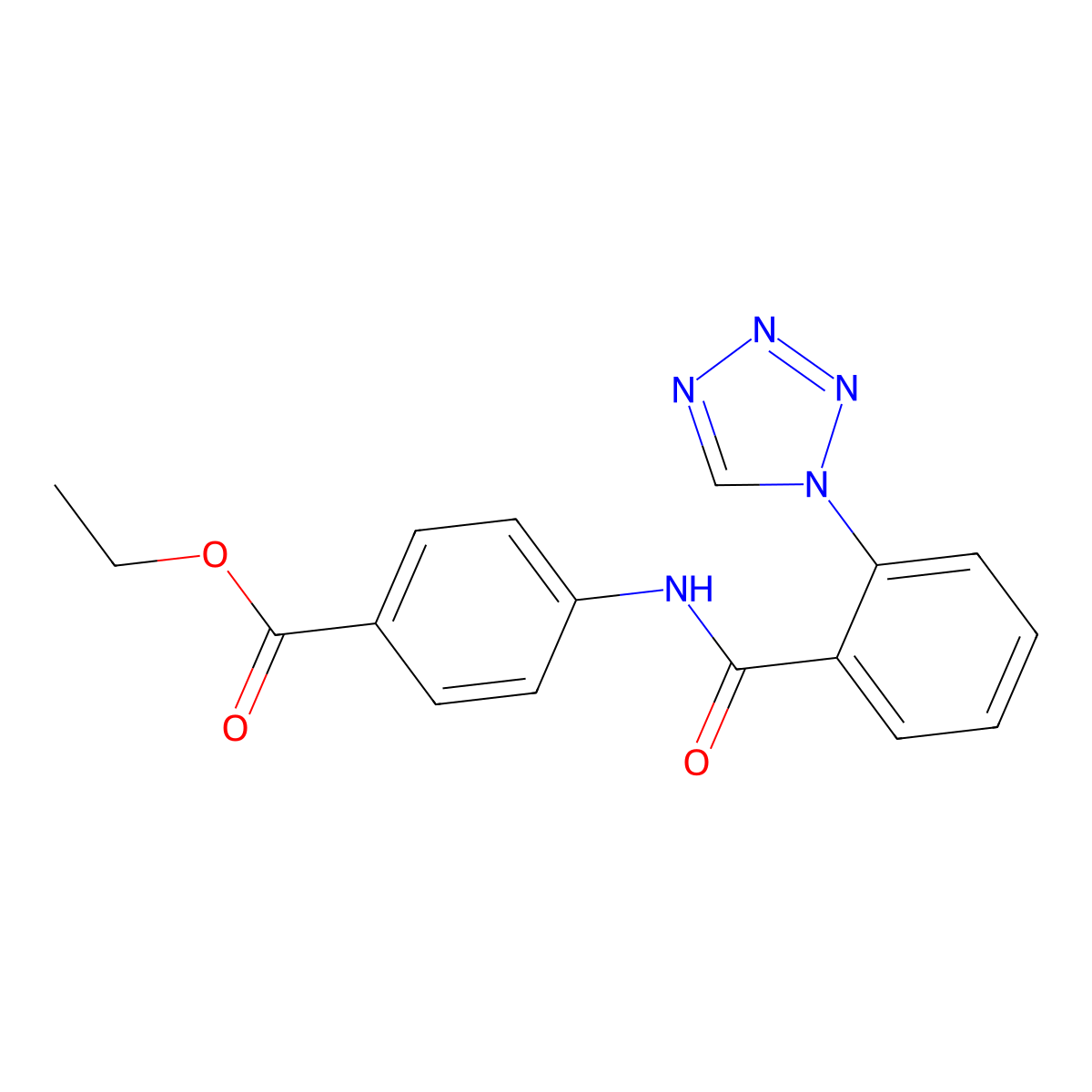 ethyl 4-({[2-(1H-tetrazol-1-yl)phenyl]carbonyl}amino)benzoate molecular structure, CAS 1010894-04-8
