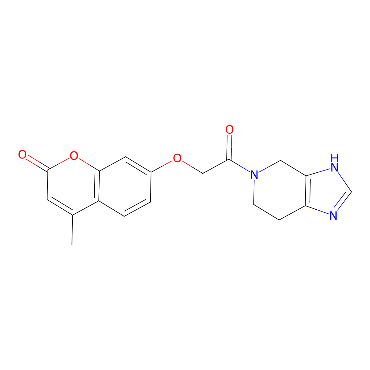4-methyl-7-[2-oxo-2-(3,4,6,7-tetrahydro-5H-imidazo[4,5-c]pyridin-5-yl)ethoxy]-2H-chromen-2-one molecular structure, CAS 1010894-10-6