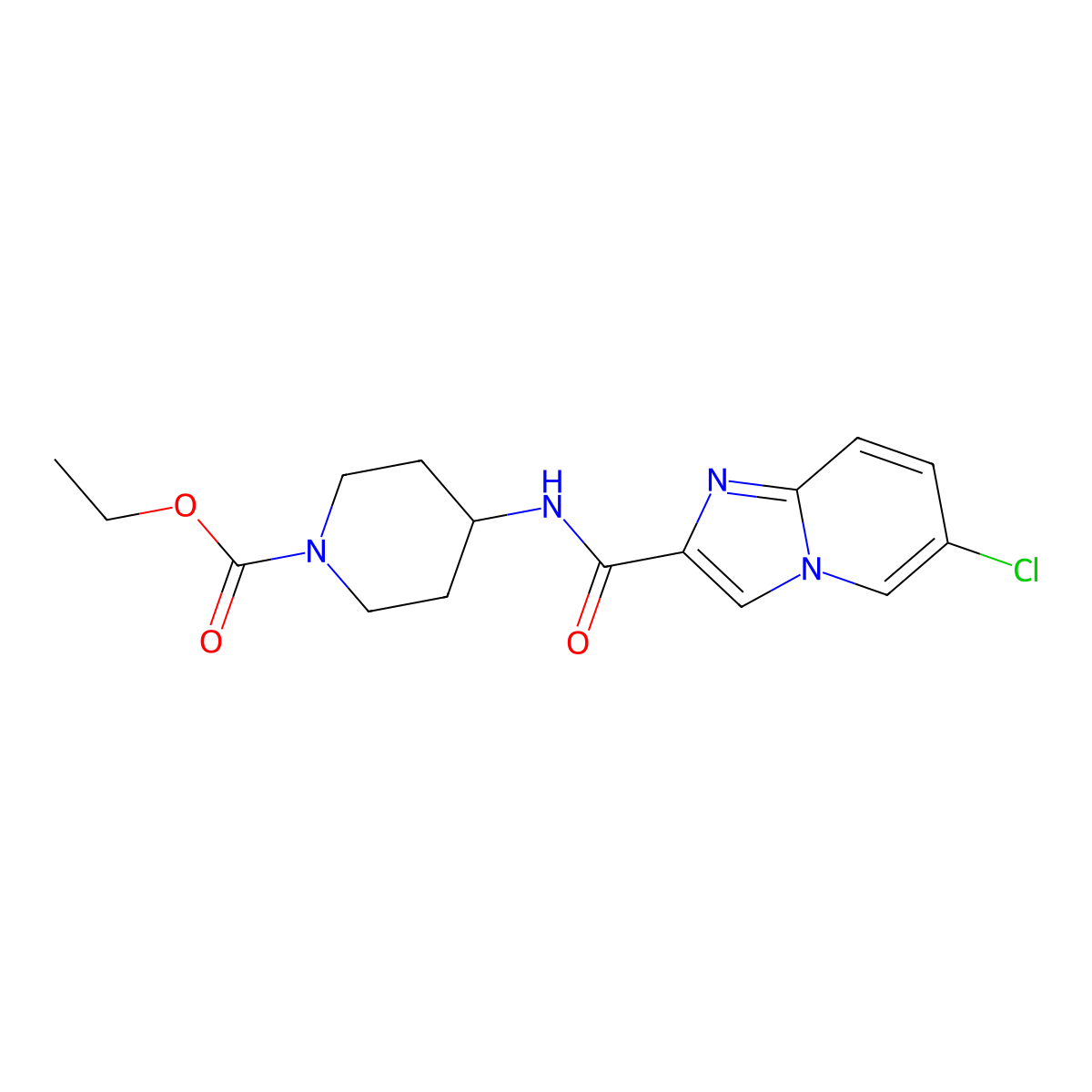 Ethyl 4-{[(6-chloroimidazo[1,2-a]pyridin-2-yl)carbonyl]amino}piperidine-1-carboxylate molecular structure, CAS 1010894-12-8