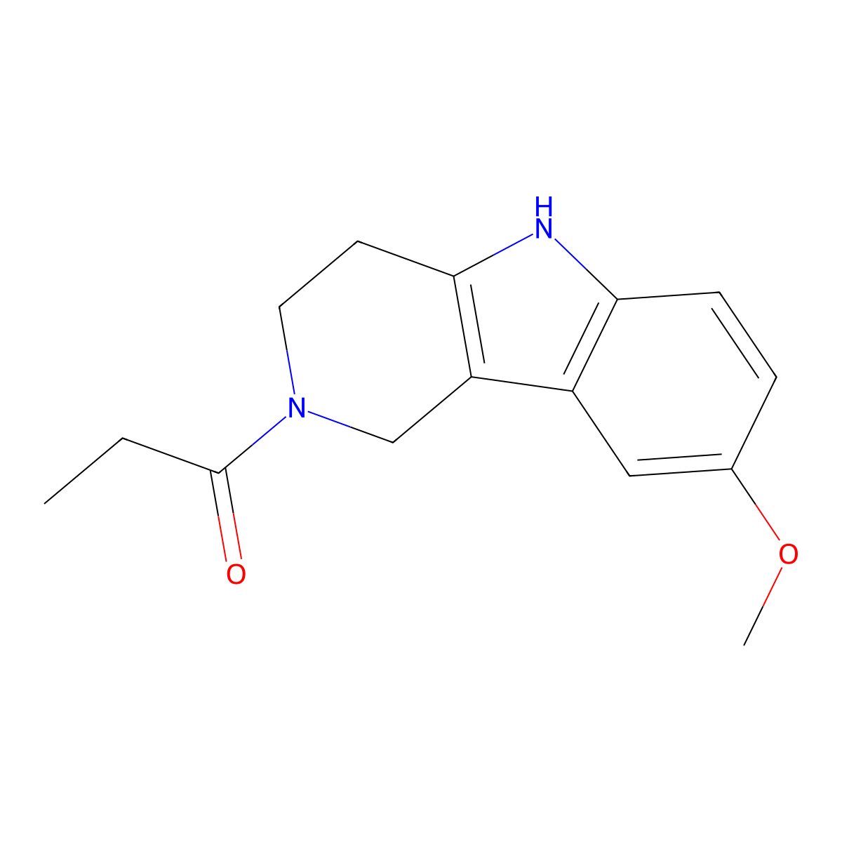 1-(8-methoxy-1,3,4,5-tetrahydro-2H-pyrido[4,3-b]indol-2-yl)propan-1-one molecular structure, CAS 1010894-14-0