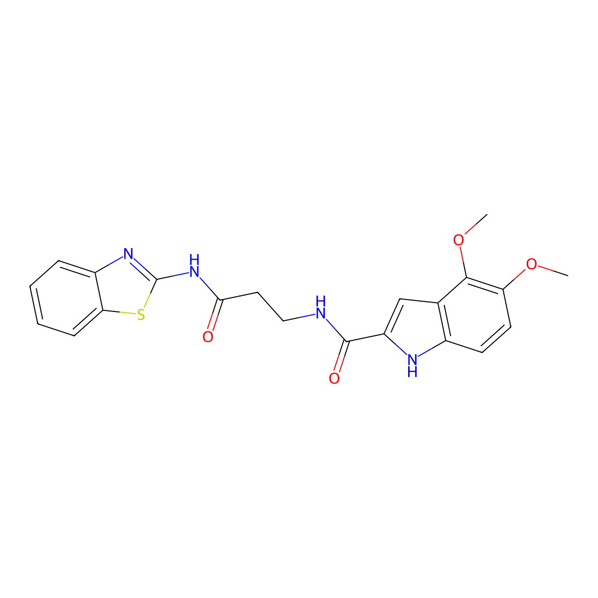 N~2~-[3-(1,3-benzothiazol-2-ylamino)-3-oxopropyl]-4,5-dimethoxy-1H-indole-2-carboxamide molecular structure, CAS 1010894-22-0
