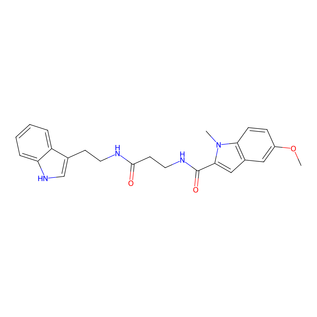 N-(3-{[2-(1H-indol-3-yl)ethyl]amino}-3-oxopropyl)-5-methoxy-1-methyl-1H-indole-2-carboxamide molecular structure, CAS 1010894-24-2
