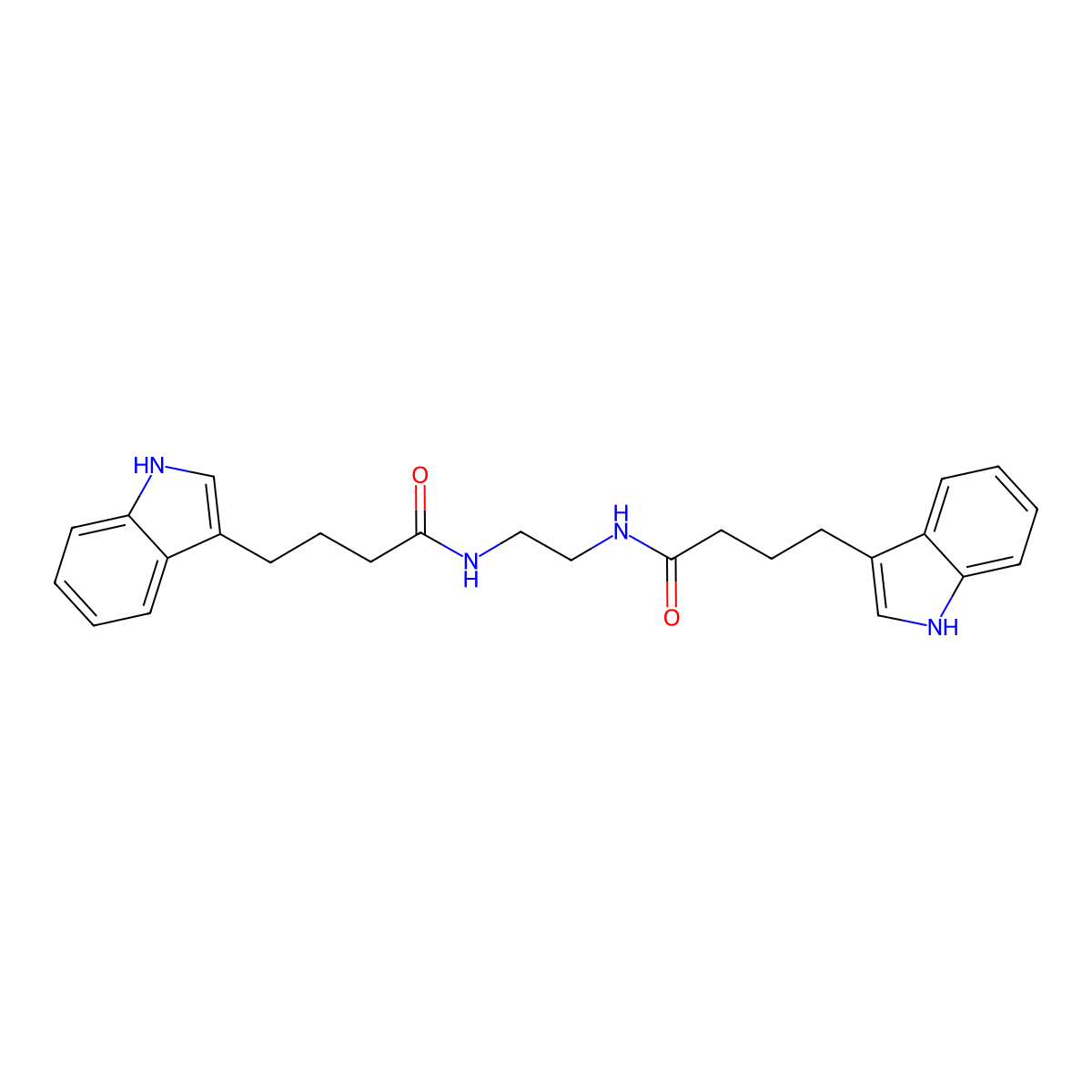 N,N'-ethane-1,2-diylbis[4-(1H-indol-3-yl)butanamide] molecular structure, CAS 1010894-44-6