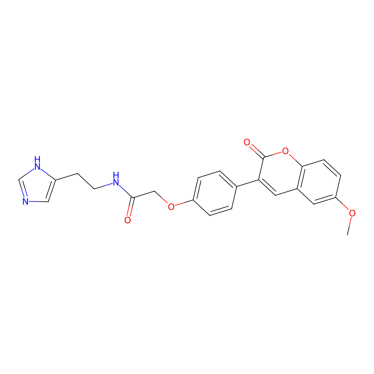 N-[2-(1H-imidazol-5-yl)ethyl]-2-[4-(6-methoxy-2-oxo-2H-chromen-3-yl)phenoxy]acetamide molecular structure, CAS 1010894-63-9