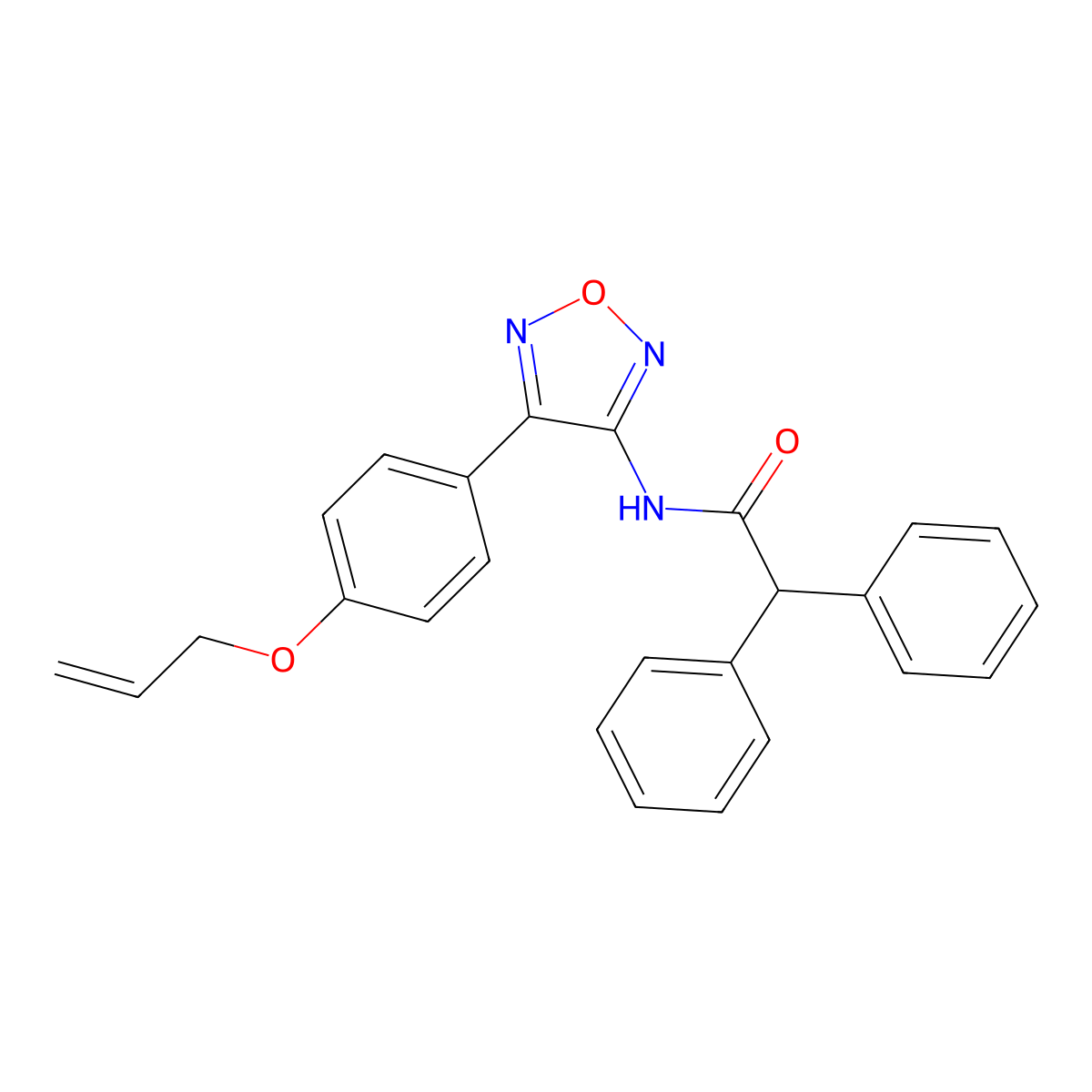 2,2-diphenyl-N-{4-[4-(prop-2-en-1-yloxy)phenyl]-1,2,5-oxadiazol-3-yl}acetamide molecular structure, CAS 1010894-69-5