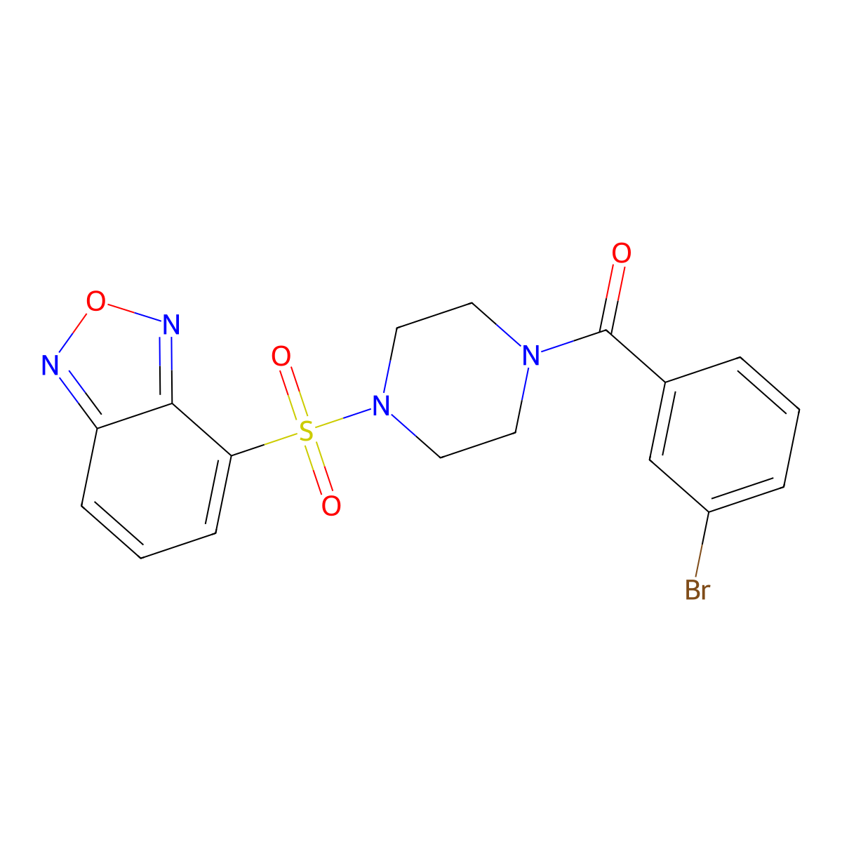[4-(2,1,3-Benzoxadiazol-4-ylsulfonyl)piperazin-1-yl](3-bromophenyl)methanone molecular structure, CAS 1010894-70-8