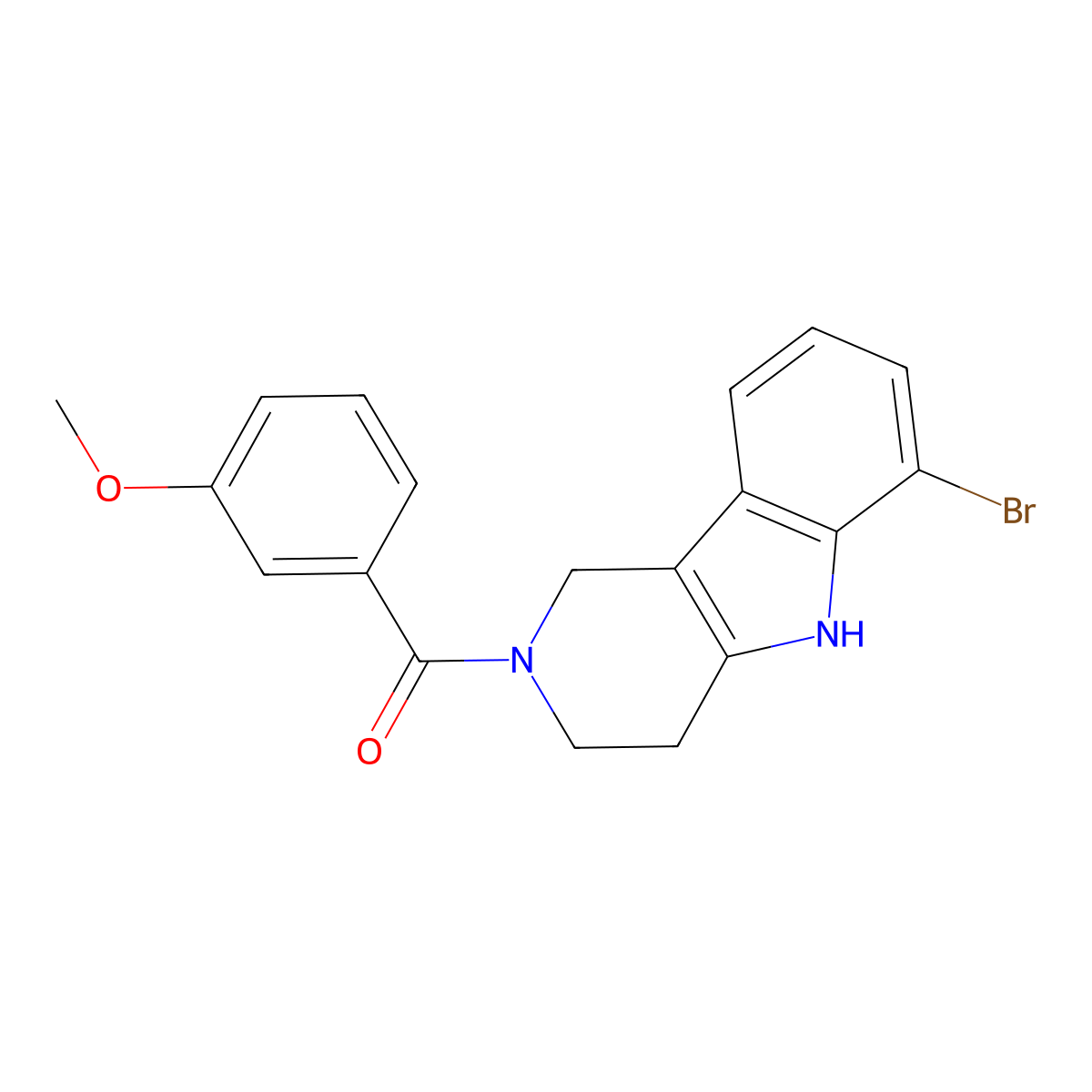 6-bromo-2-(3-methoxybenzoyl)-2,3,4,5-tetrahydro-1H-pyrido[4,3-b]indole molecular structure, CAS 1010894-71-9