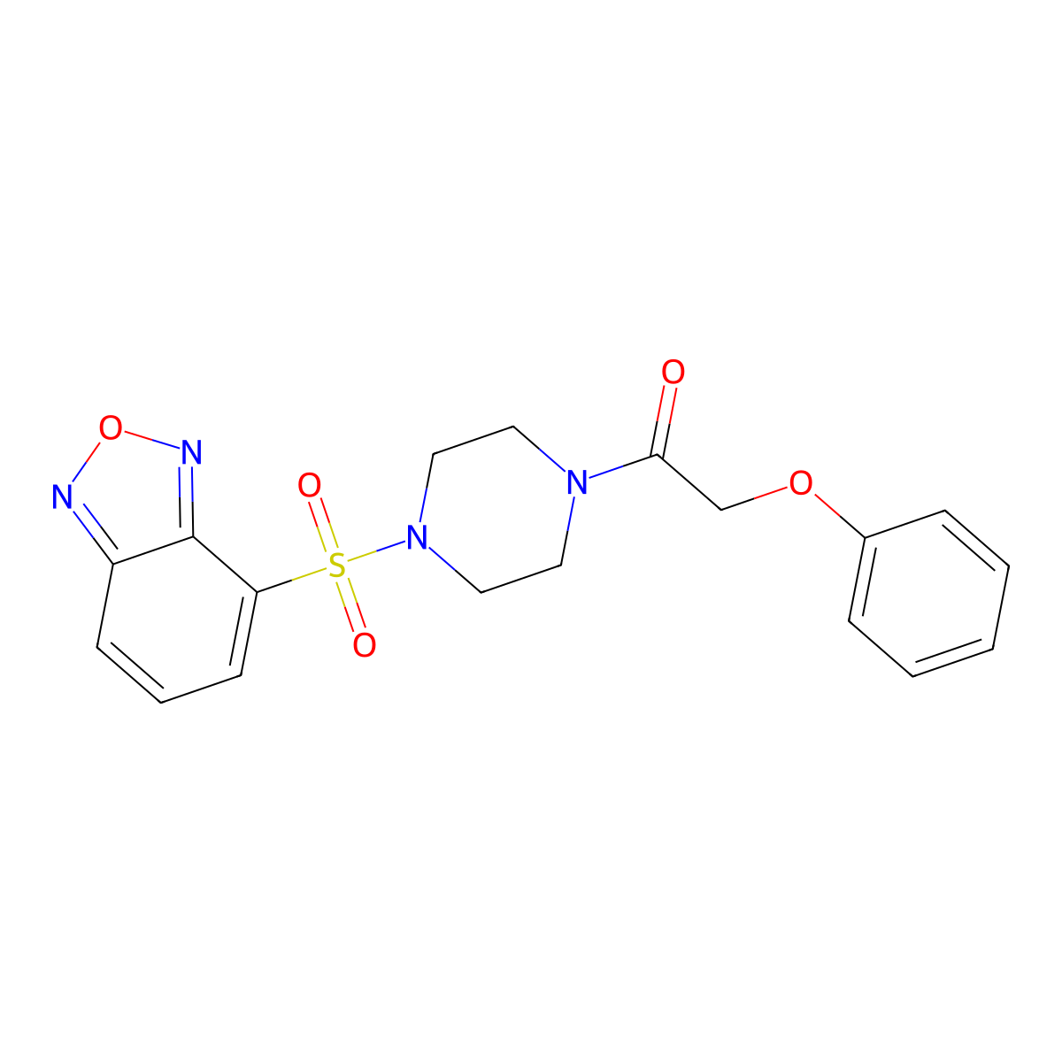 1-[4-(2,1,3-Benzoxadiazol-4-ylsulfonyl)piperazin-1-yl]-2-phenoxyethanone molecular structure, CAS 1010894-89-9