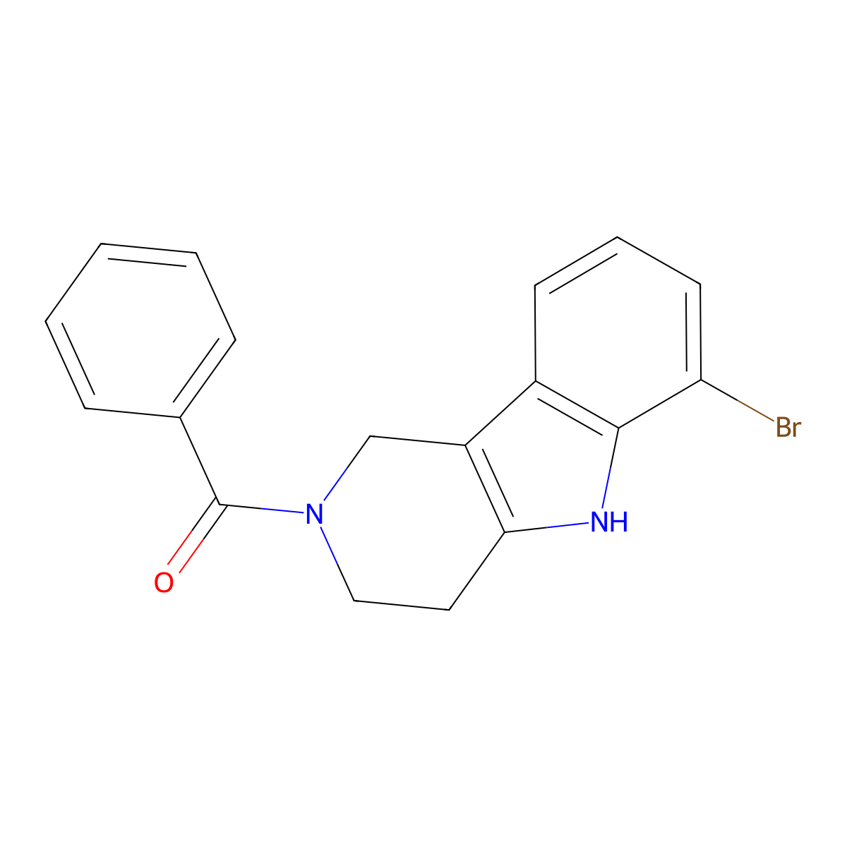 2-benzoyl-6-bromo-2,3,4,5-tetrahydro-1H-pyrido[4,3-b]indole molecular structure, CAS 1010894-91-3
