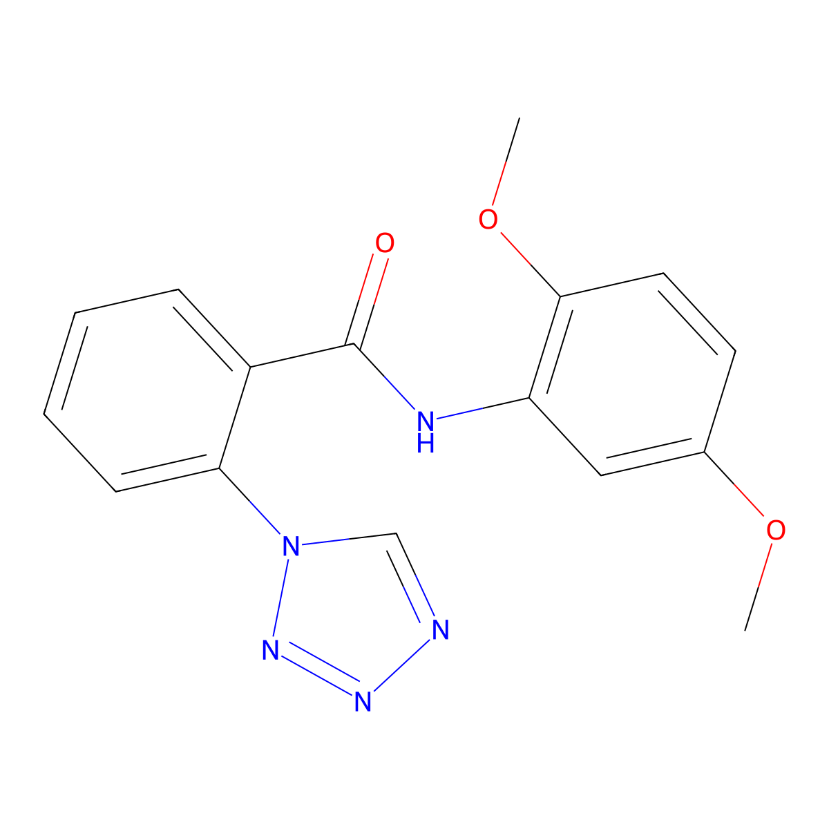 N-(2,5-dimethoxyphenyl)-2-(1H-tetrazol-1-yl)benzamide molecular structure, CAS 1010894-94-6