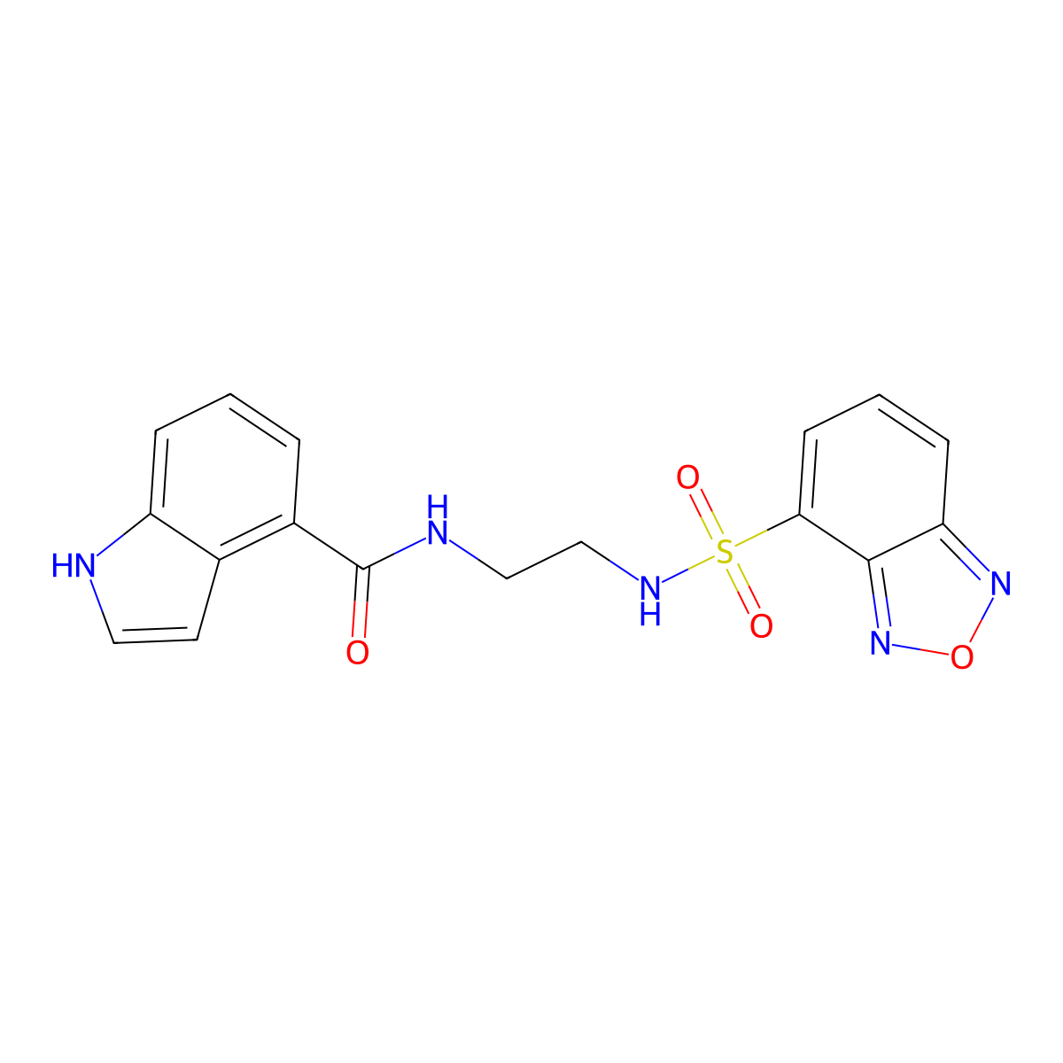 N-{2-[(2,1,3-benzoxadiazol-4-ylsulfonyl)amino]ethyl}-1H-indole-4-carboxamide molecular structure, CAS 1010895-02-9