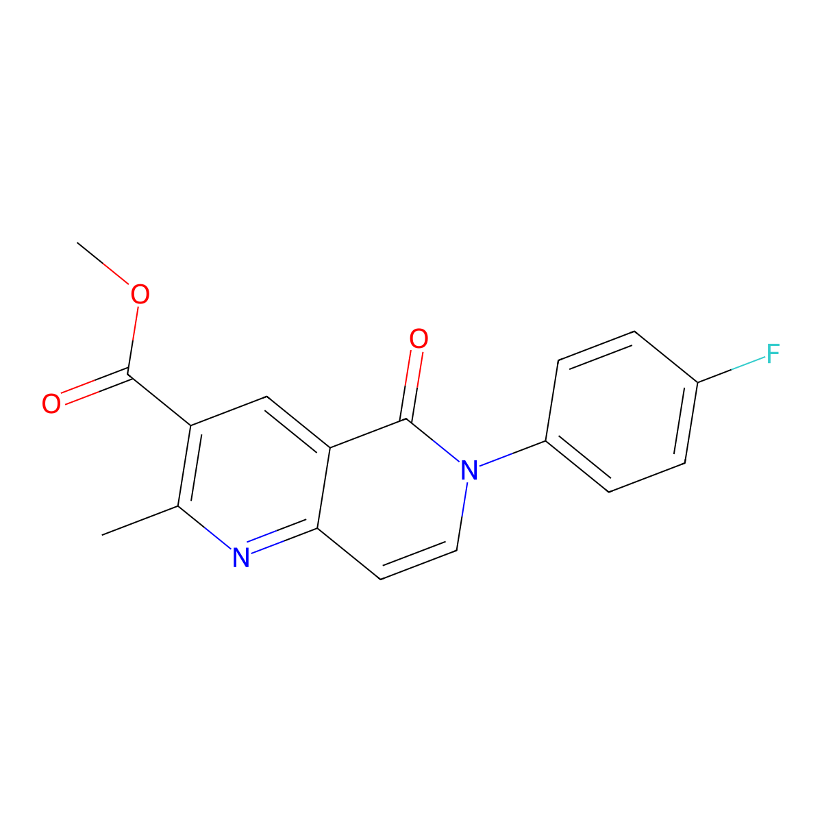 Methyl 6-(4-fluorophenyl)-2-methyl-5-oxo-1,6-naphthyridine-3-carboxylate molecular structure, CAS 1010895-40-5