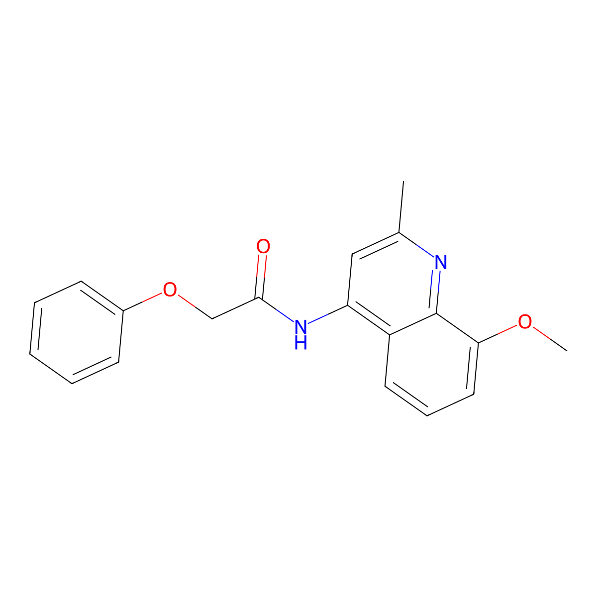 N-(8-methoxy-2-methylquinolin-4-yl)-2-phenoxyacetamide molecular structure, CAS 1010895-50-7
