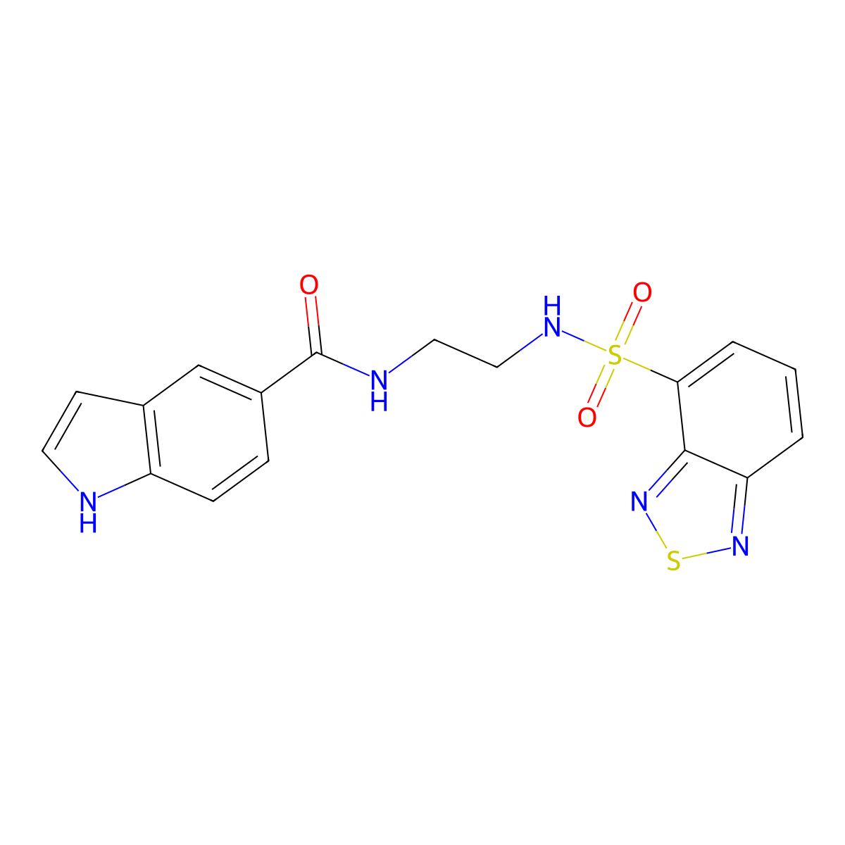 N-{2-[(2,1,3-benzothiadiazol-4-ylsulfonyl)amino]ethyl}-1H-indole-5-carboxamide molecular structure, CAS 1010895-52-9
