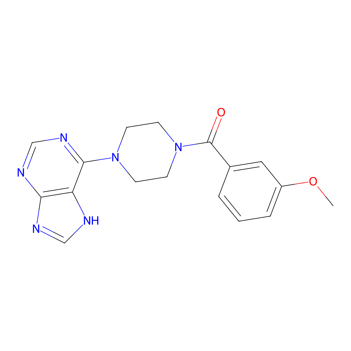(3-methoxyphenyl)[4-(9H-purin-6-yl)piperazin-1-yl]methanone molecular structure, CAS 1010895-53-0