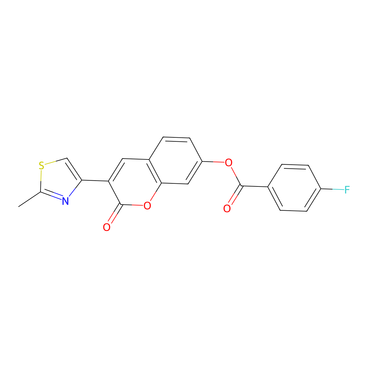3-(2-methyl-1,3-thiazol-4-yl)-2-oxo-2H-chromen-7-yl 4-fluorobenzoate molecular structure, CAS 1010895-69-8
