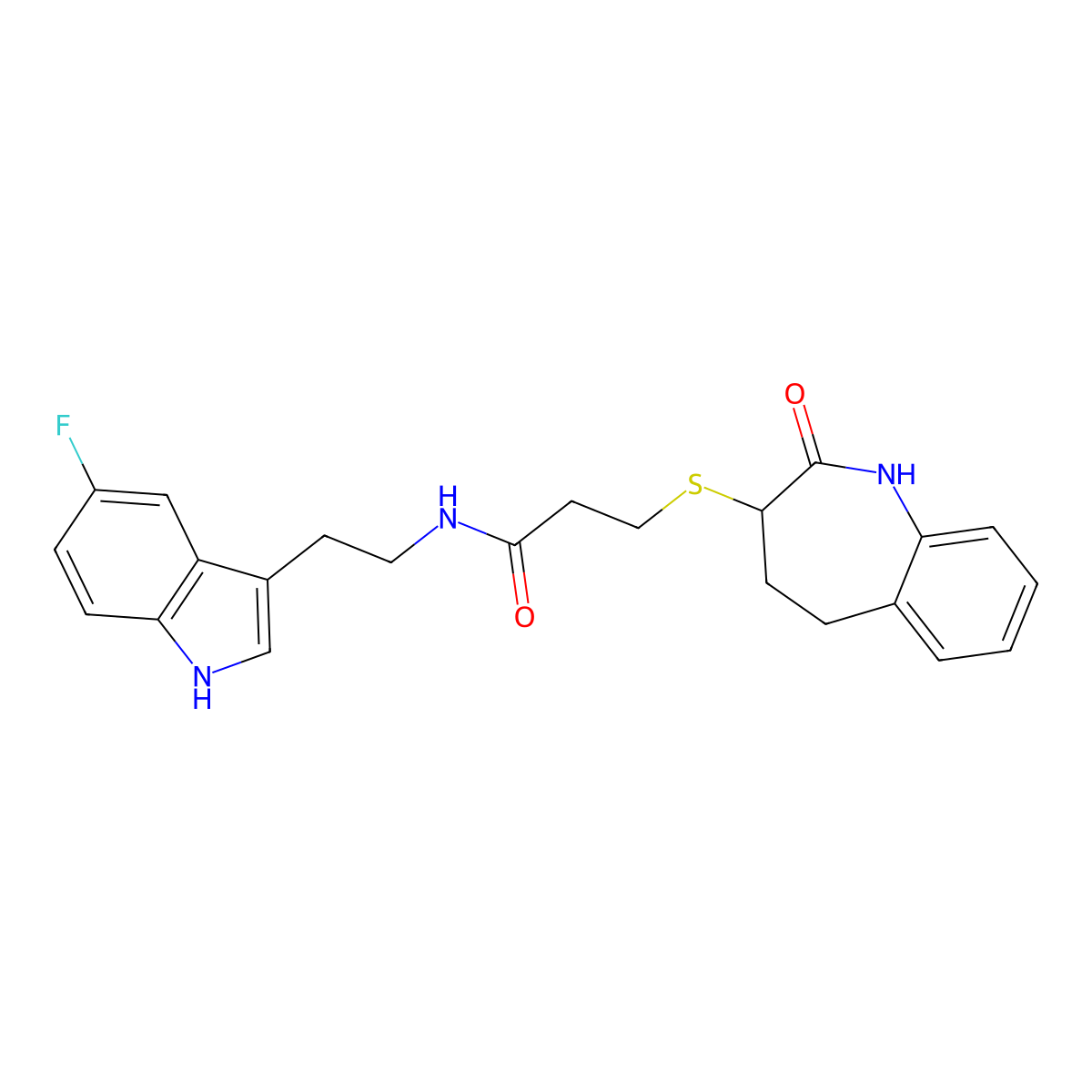 N-[2-(5-fluoro-1H-indol-3-yl)ethyl]-3-[(2-hydroxy-4,5-dihydro-3H-1-benzazepin-3-yl)sulfanyl]propanamide molecular structure, CAS 1010895-82-5