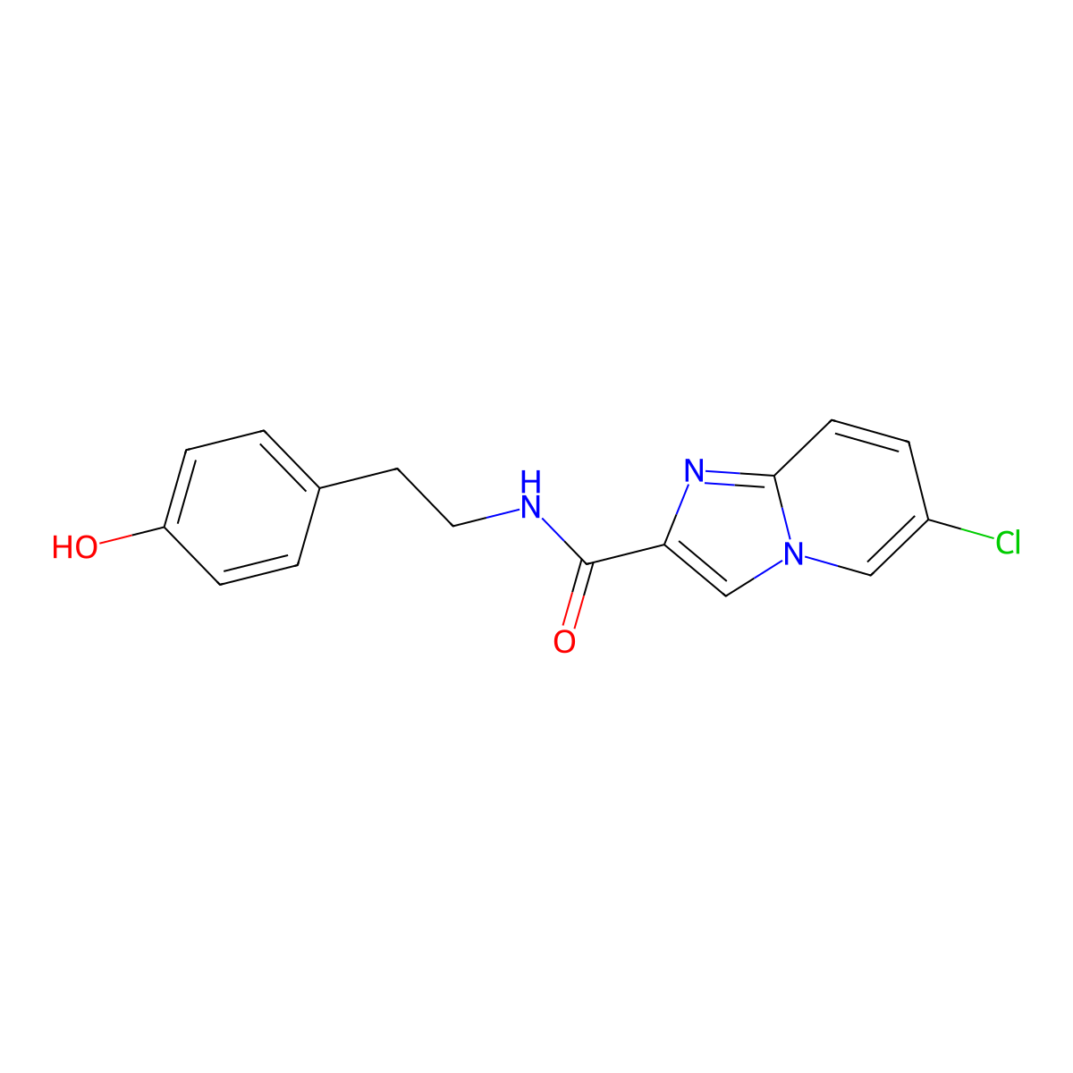 6-chloro-N-(4-hydroxyphenethyl)imidazo[1,2-a]pyridine-2-carboxamide molecular structure, CAS 1010896-04-4