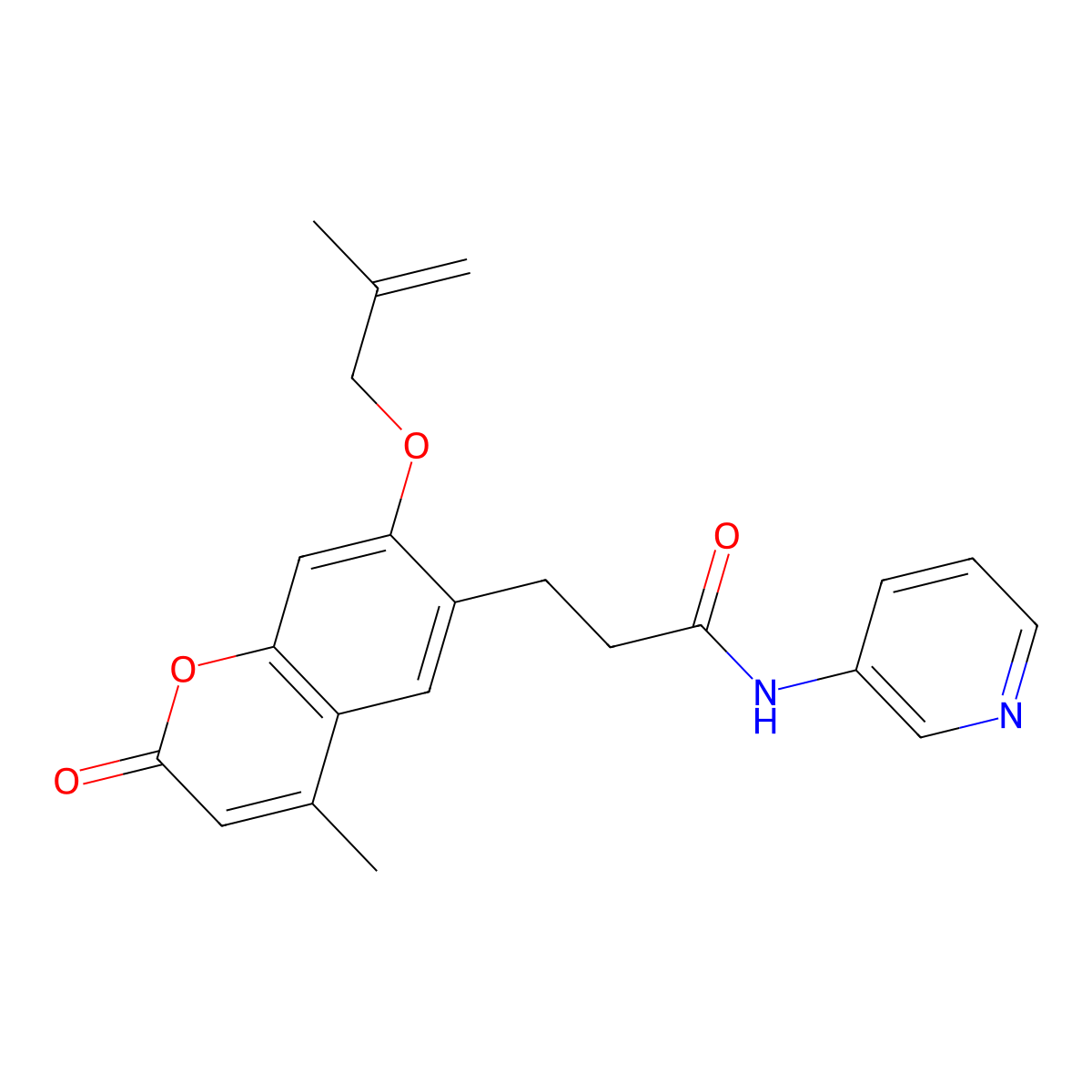 3-{4-methyl-7-[(2-methylprop-2-en-1-yl)oxy]-2-oxo-2H-chromen-6-yl}-N-(pyridin-3-yl)propanamide molecular structure, CAS 1010896-12-4