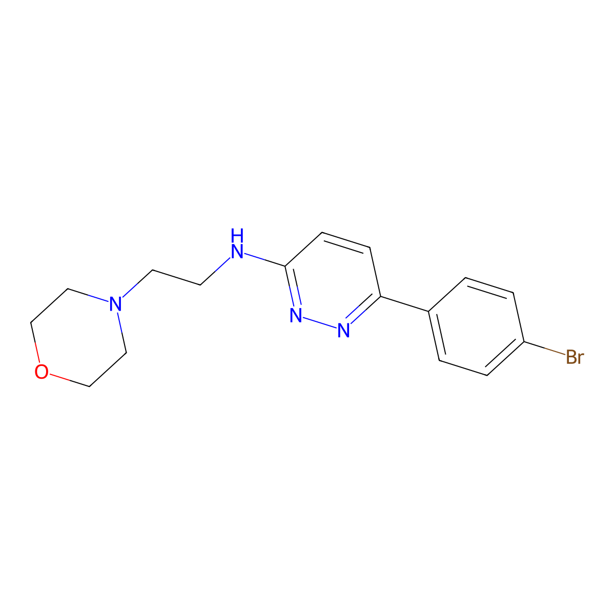 6-(4-bromophenyl)-N-[2-(morpholin-4-yl)ethyl]pyridazin-3-amine molecular structure, CAS 1010896-29-3