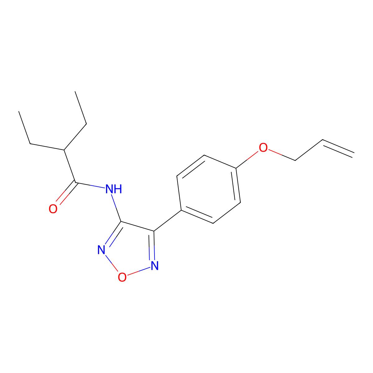 2-ethyl-N-{4-[4-(prop-2-en-1-yloxy)phenyl]-1,2,5-oxadiazol-3-yl}butanamide molecular structure, CAS 1010896-39-5