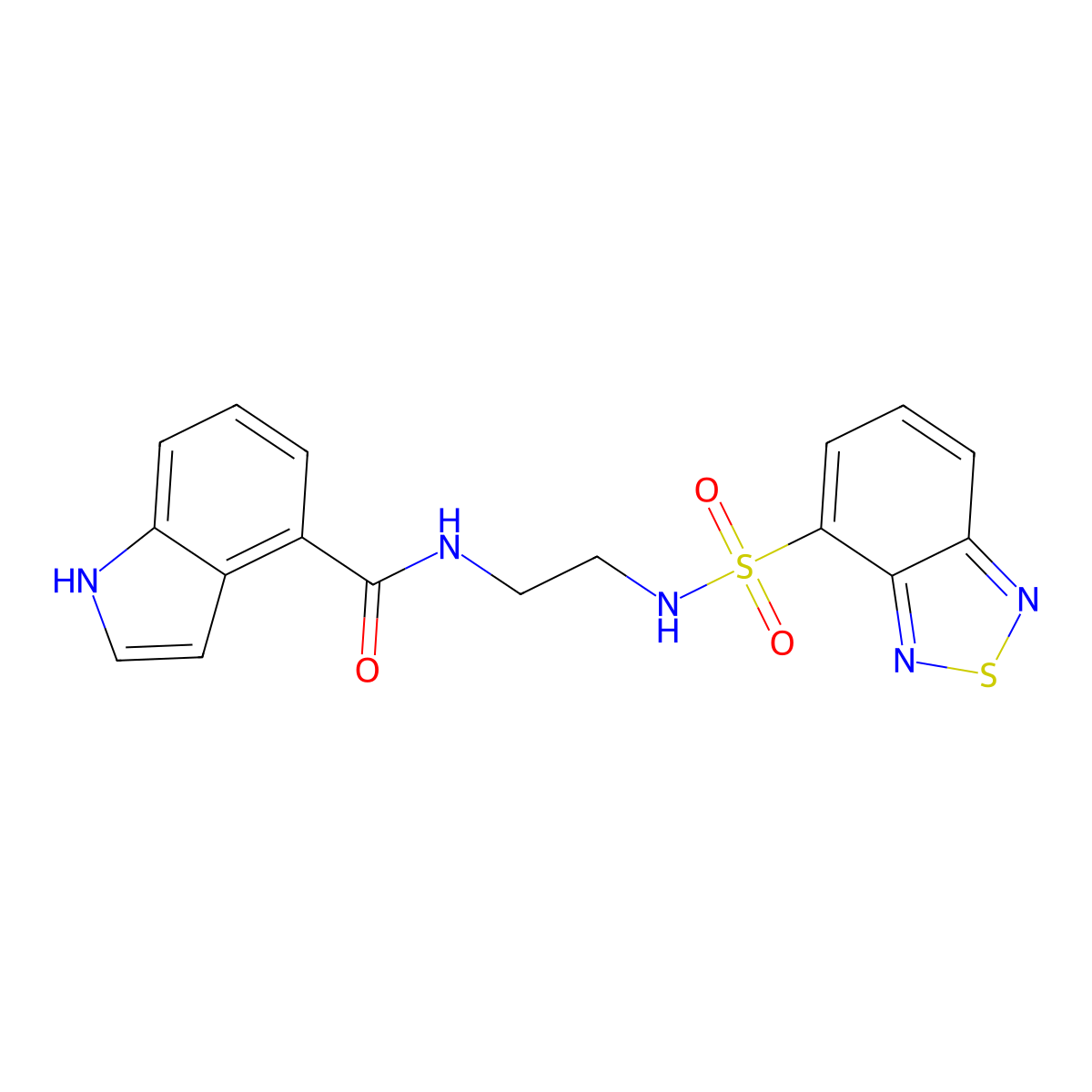 N-{2-[(2,1,3-benzothiadiazol-4-ylsulfonyl)amino]ethyl}-1H-indole-4-carboxamide molecular structure, CAS 1010896-52-2