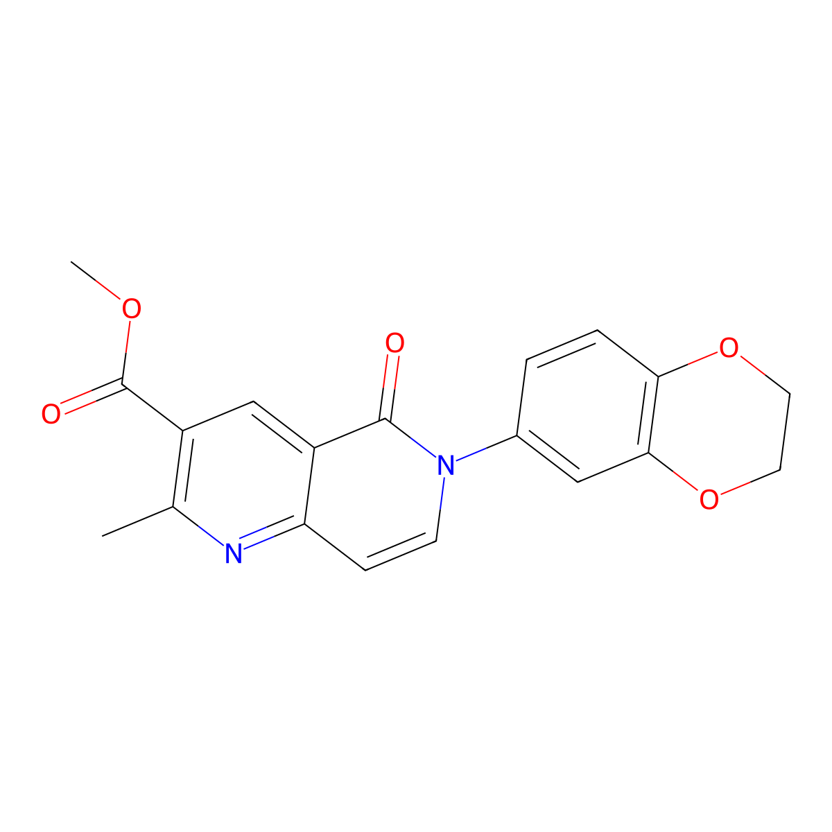 Methyl 6-(2,3-dihydro-1,4-benzodioxin-6-yl)-2-methyl-5-oxo-5,6-dihydro-1,6-naphthyridine-3-carboxylate molecular structure, CAS 1010896-67-9