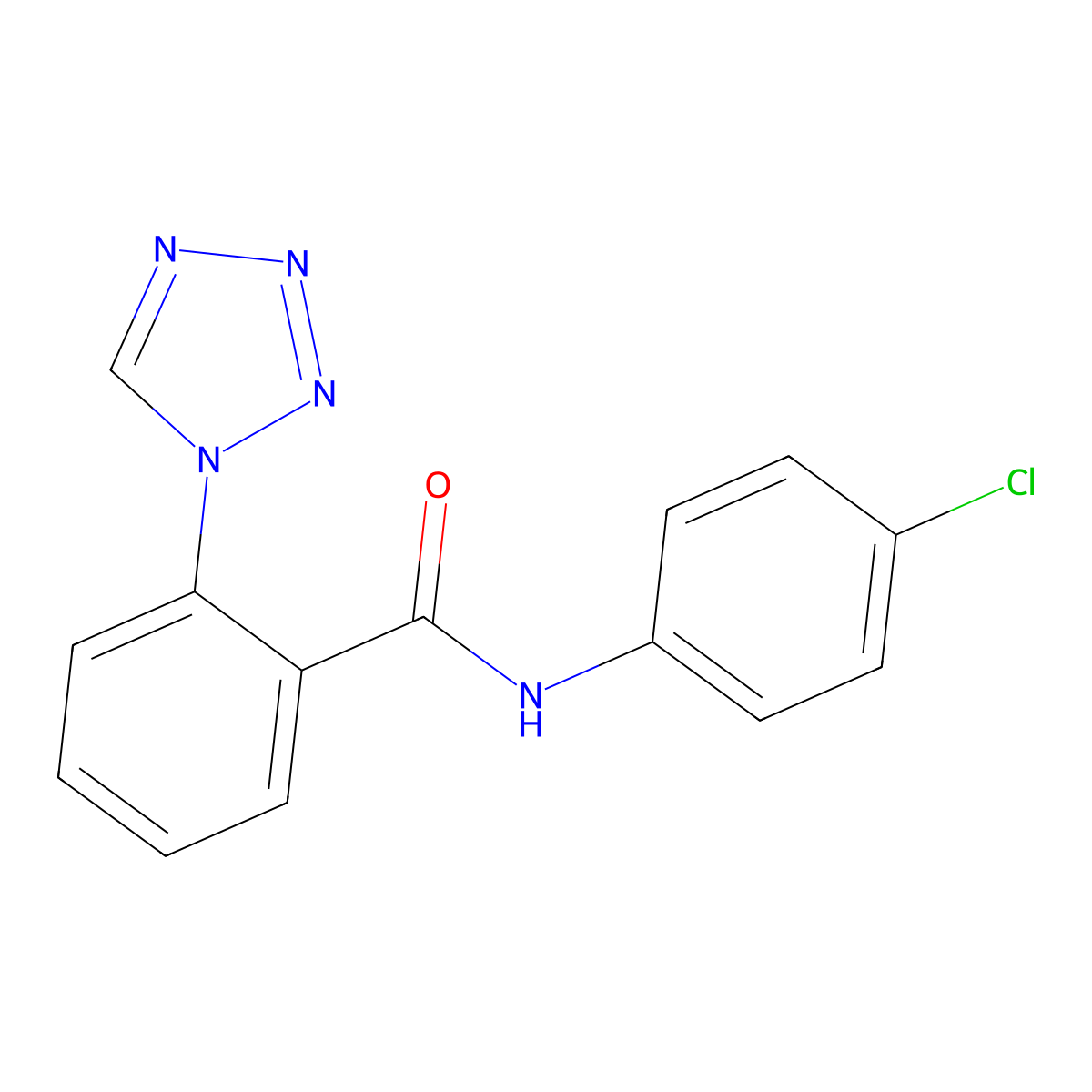 N-(4-chlorophenyl)-2-(1H-tetrazol-1-yl)benzamide molecular structure, CAS 1010896-93-1