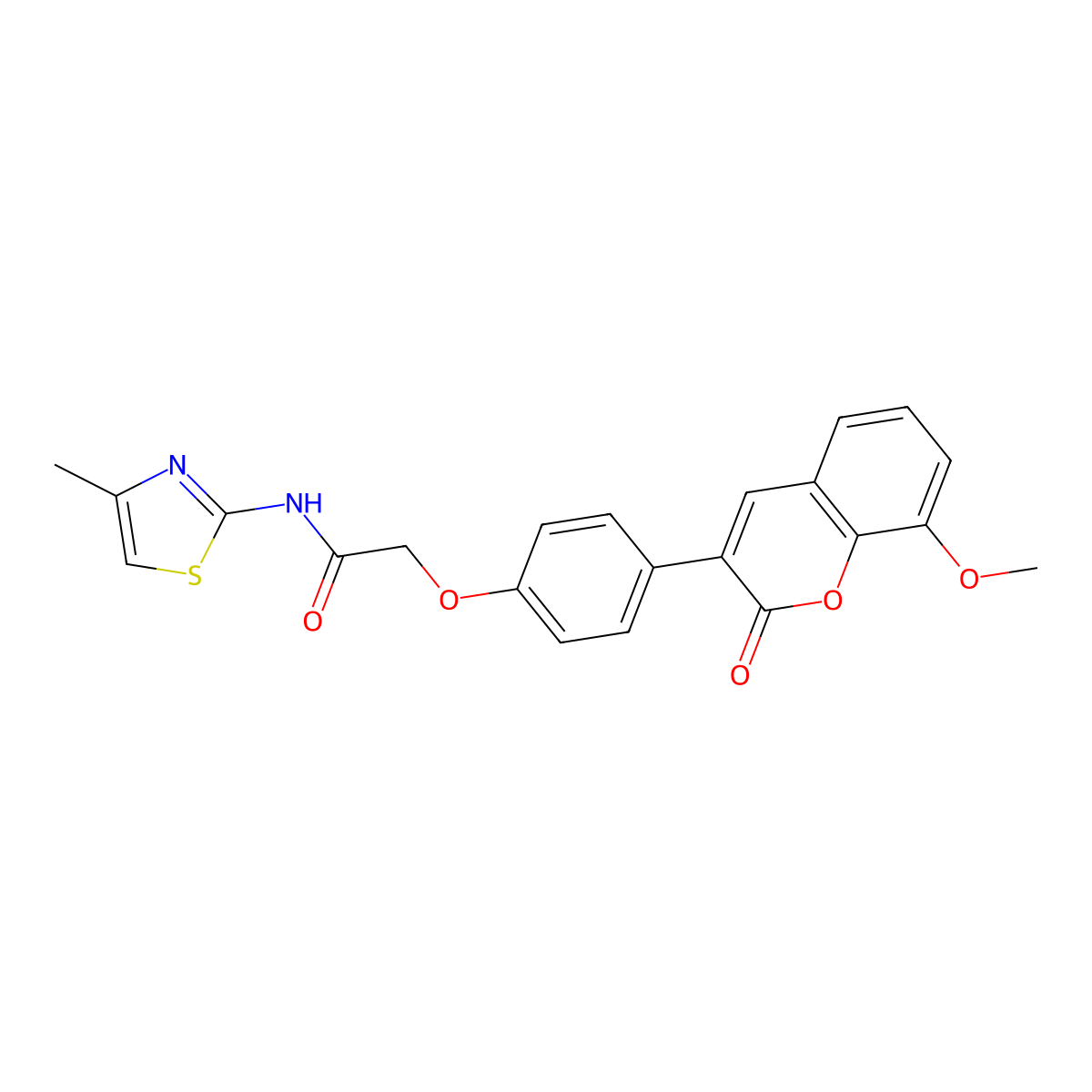 2-[4-(8-methoxy-2-oxo-2H-chromen-3-yl)phenoxy]-N~1~-(4-methyl-1,3-thiazol-2-yl)acetamide molecular structure, CAS 1010897-01-4