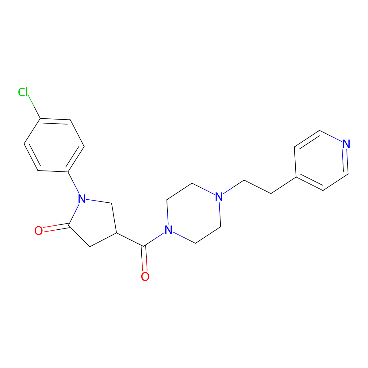 1-(4-Chlorophenyl)-4-({4-[2-(pyridin-4-yl)ethyl]piperazin-1-yl}carbonyl)pyrrolidin-2-one molecular structure, CAS 1010897-02-5