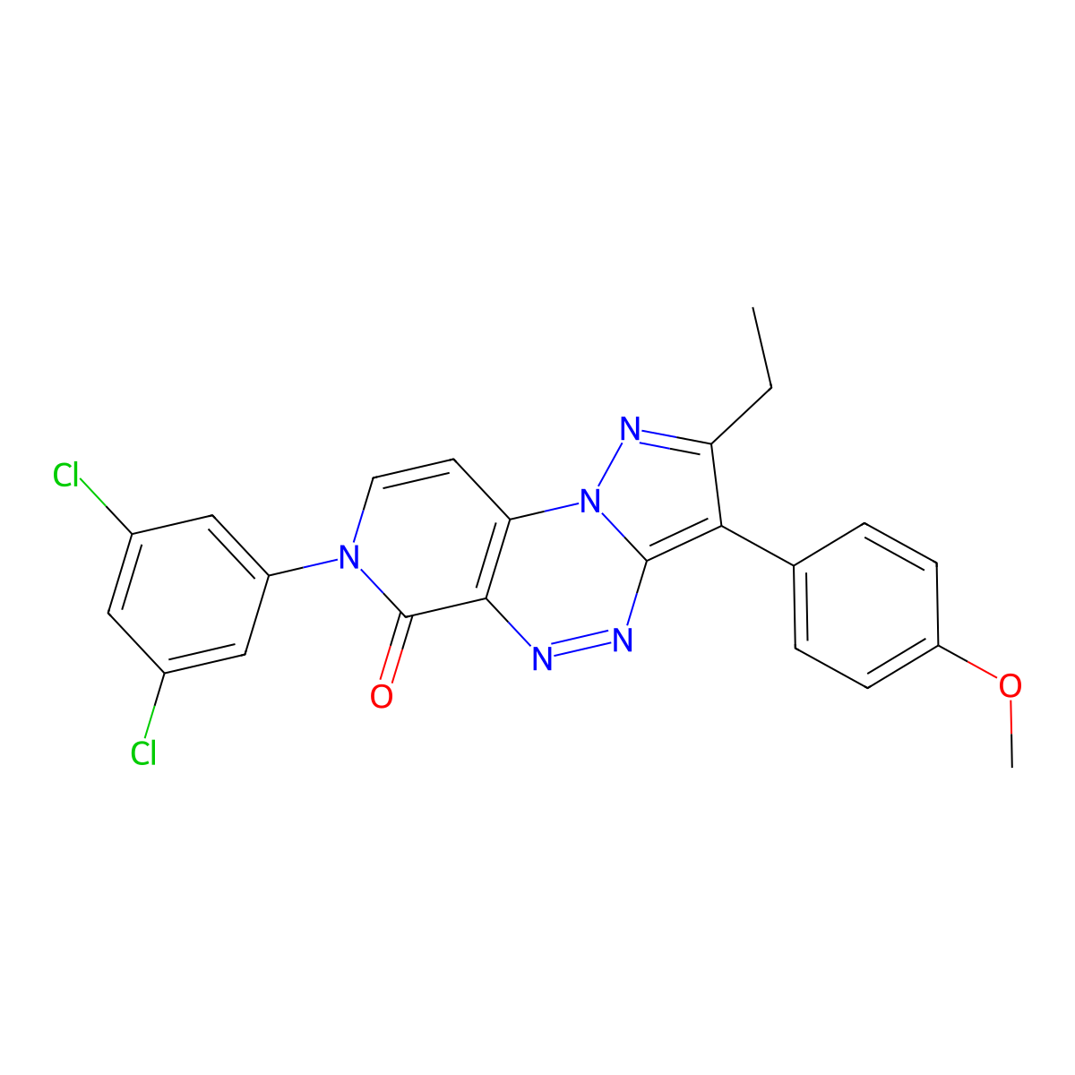 7-(3,5-dichlorophenyl)-2-ethyl-3-(4-methoxyphenyl)pyrazolo[5,1-c]pyrido[4,3-e][1,2,4]triazin-6(7H)-one molecular structure, CAS 1010897-08-1