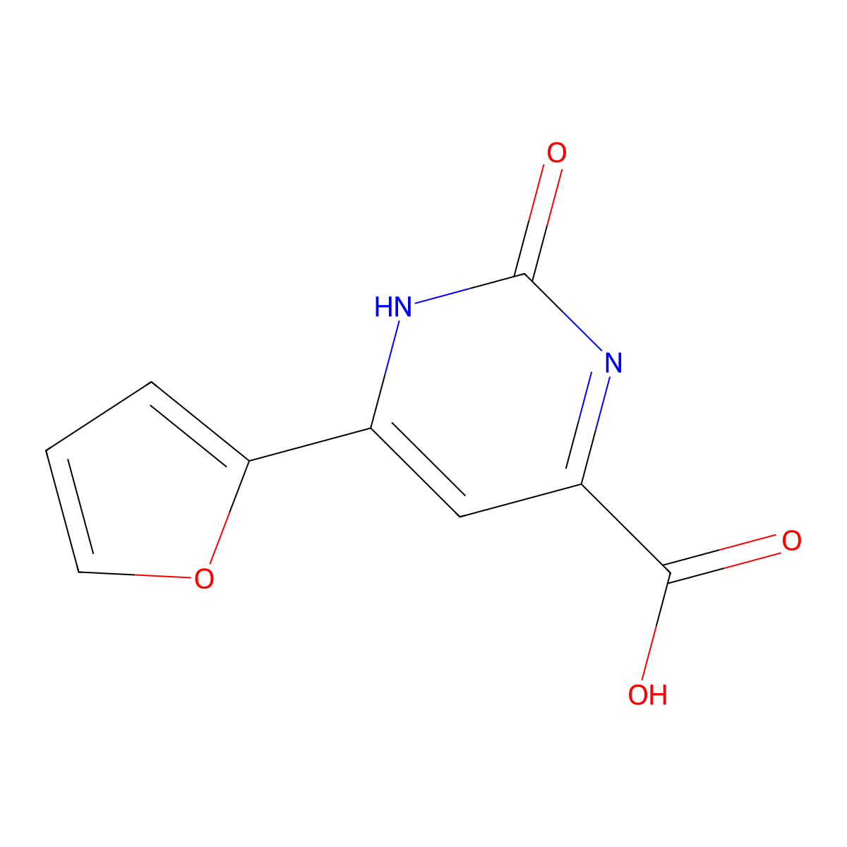 6-(Furan-2-yl)-2-hydroxypyrimidine-4-carboxylic acid molecular structure, CAS 1010897-15-0
