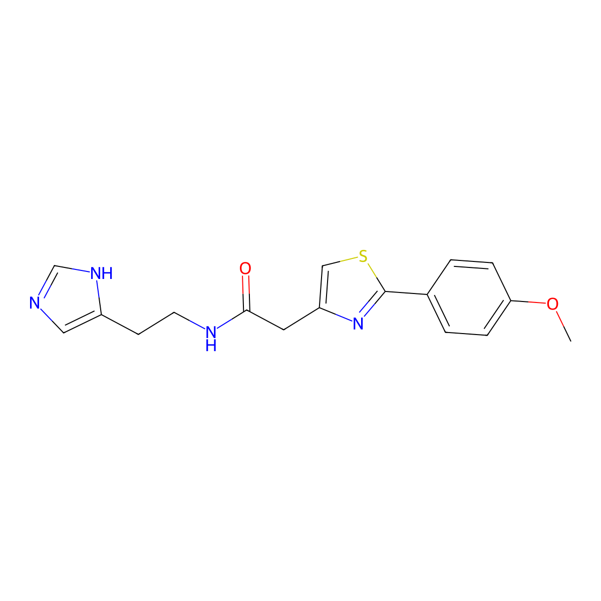 N-[2-(1H-imidazol-4-yl)ethyl]-2-[2-(4-methoxyphenyl)-1,3-thiazol-4-yl]acetamide molecular structure, CAS 1010897-22-9