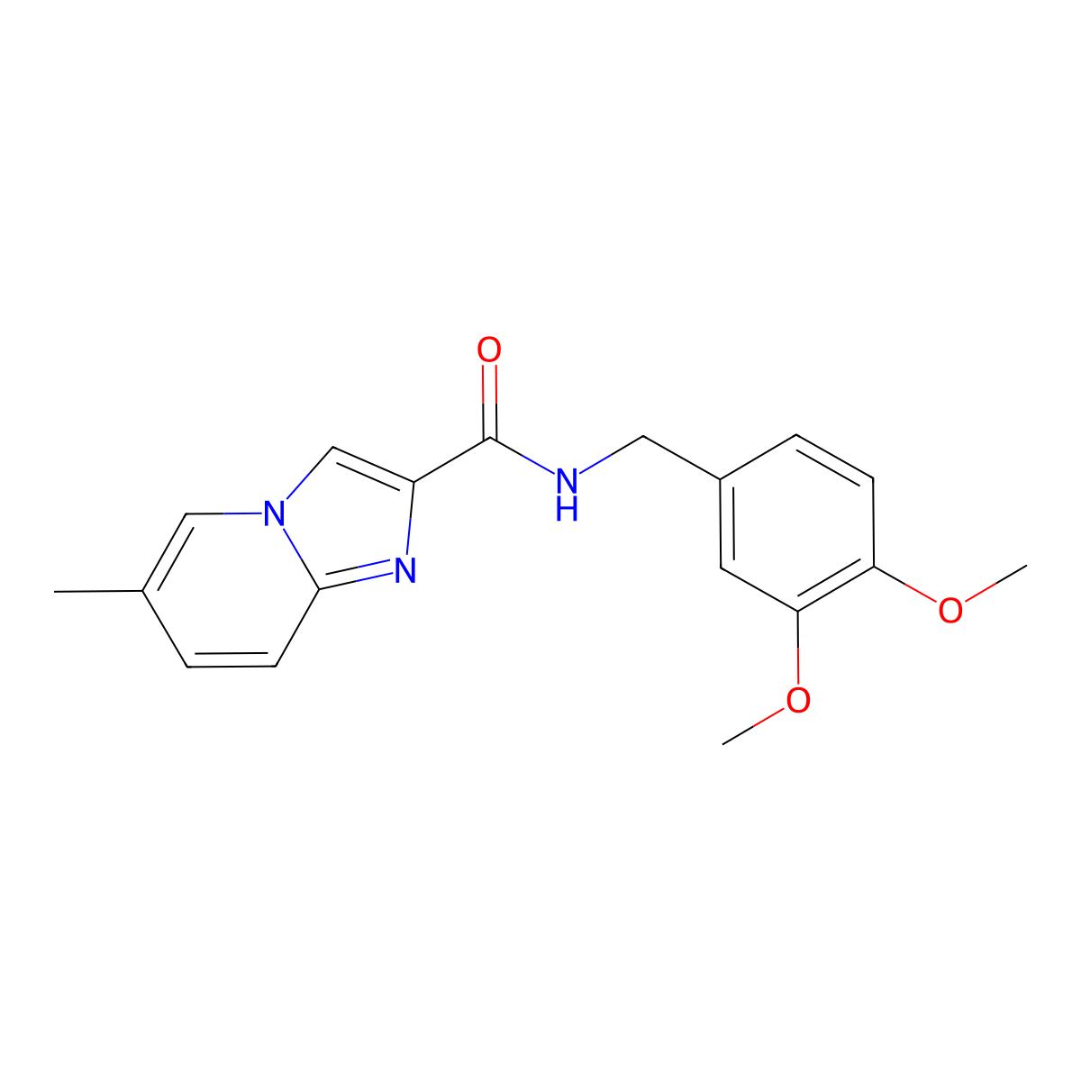N-(3,4-dimethoxybenzyl)-6-methylimidazo[1,2-a]pyridine-2-carboxamide molecular structure, CAS 1010897-23-0