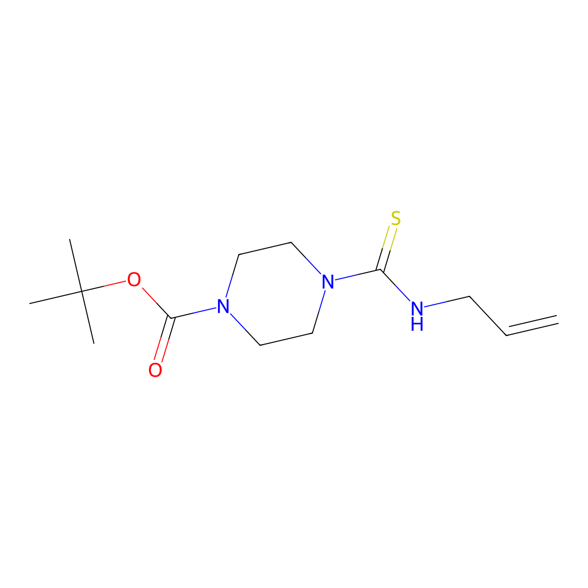 Tert-butyl 4-(prop-2-en-1-ylcarbamothioyl)piperazine-1-carboxylate molecular structure, CAS 1010897-25-2
