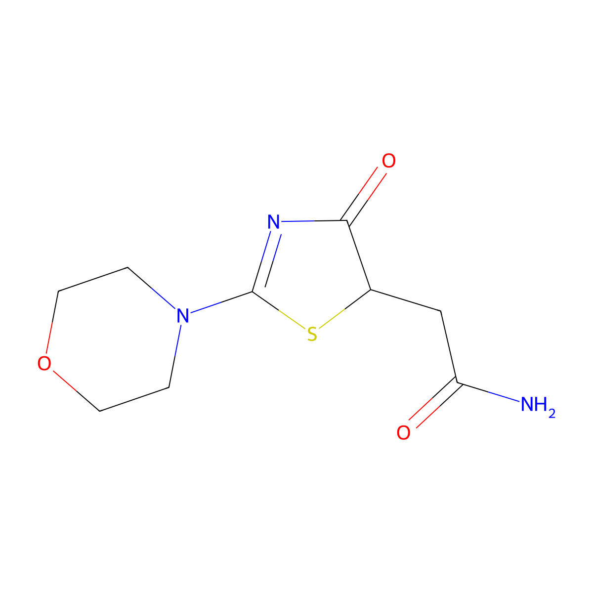 2-[2-(4-Morpholinyl)-4-oxo-4,5-dihydro-1,3-thiazol-5-yl]acetamide molecular structure, CAS 1010897-28-5