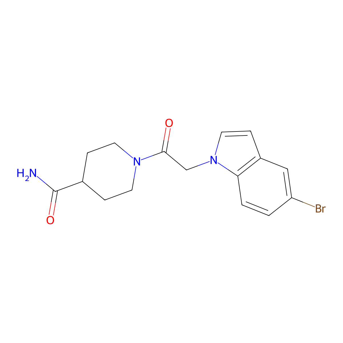 1-[(5-bromo-1H-indol-1-yl)acetyl]piperidine-4-carboxamide molecular structure, CAS 1010897-42-3