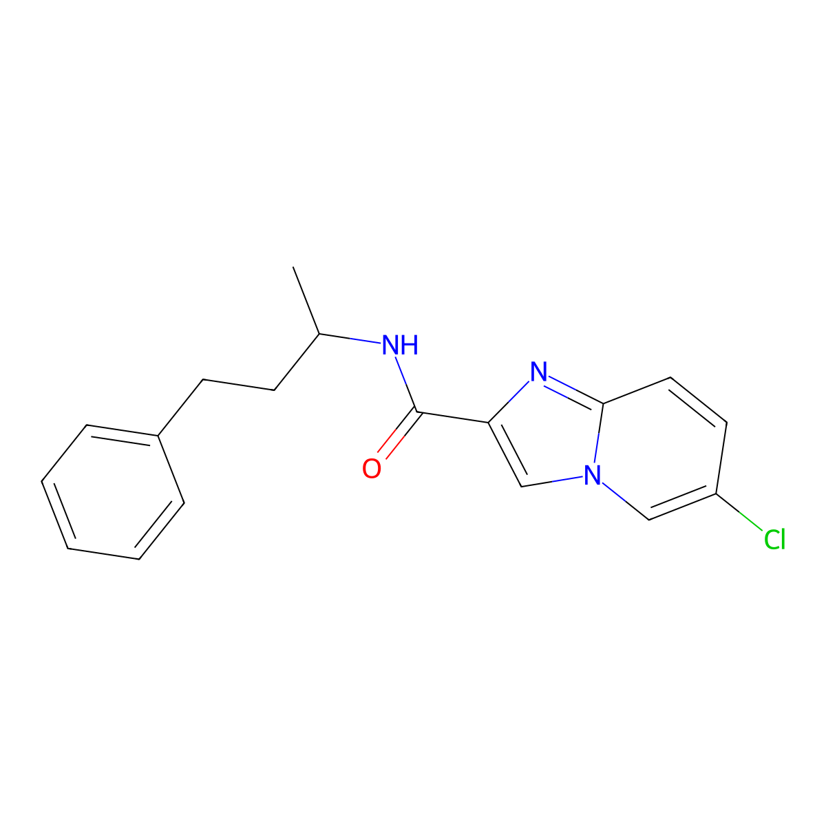 6-chloro-N-(4-phenylbutan-2-yl)imidazo[1,2-a]pyridine-2-carboxamide molecular structure, CAS 1010897-59-2