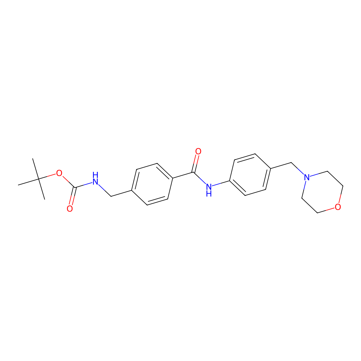 Tert-butyl (4-{[4-(morpholin-4-ylmethyl)phenyl]carbamoyl}benzyl)carbamate molecular structure, CAS 1010897-74-1