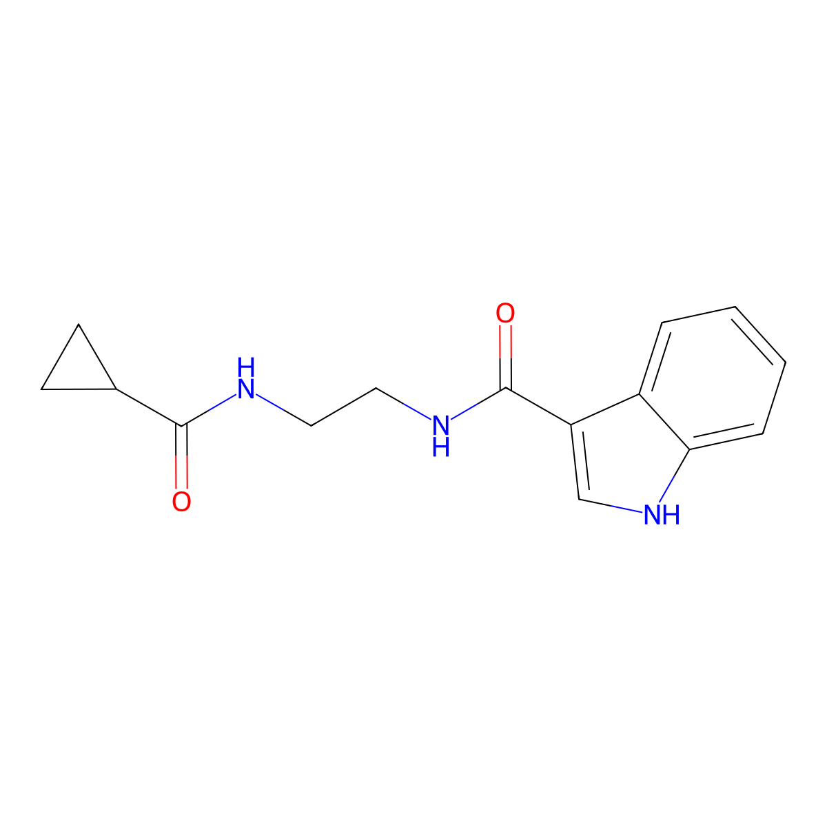 N-{2-[(cyclopropylcarbonyl)amino]ethyl}-1H-indole-3-carboxamide molecular structure, CAS 1010897-79-6