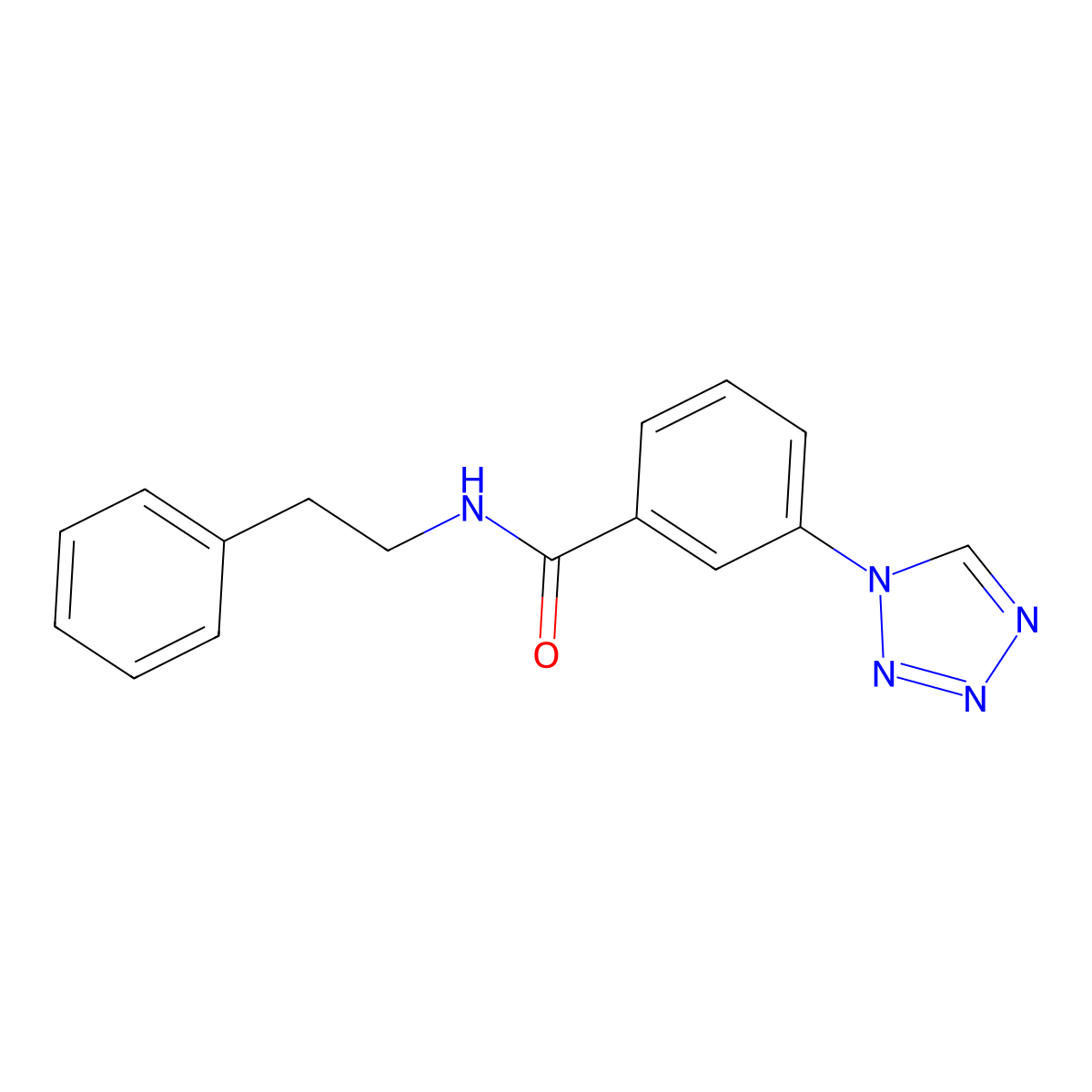 N-(2-phenylethyl)-3-(1H-tetrazol-1-yl)benzamide molecular structure, CAS 1010897-81-0